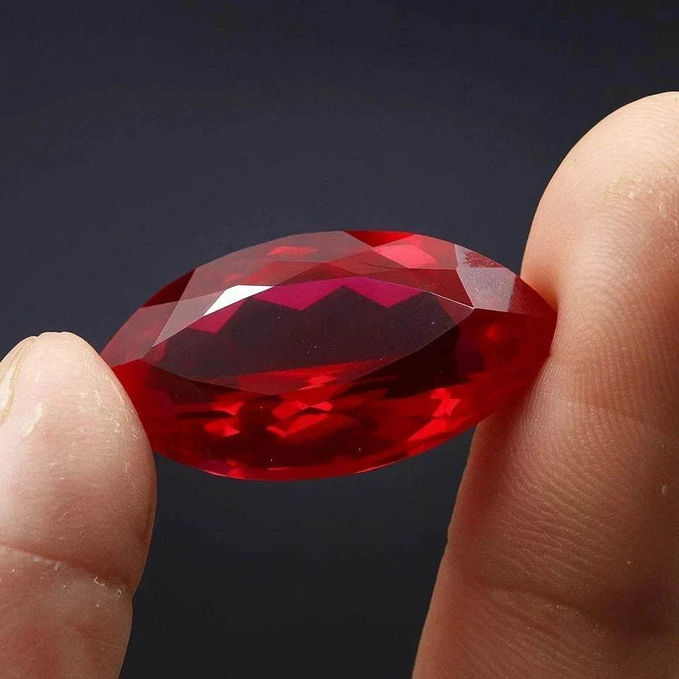 8.35 CT Burmese Natural Blood Red Ruby Marquise Cut Certified Gemstone