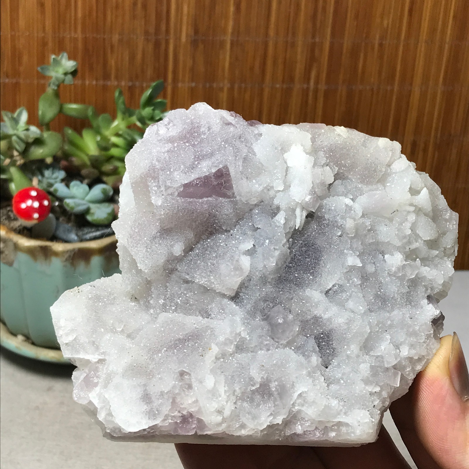 115-85-36mm Natural Light purple calcite fluorite Mineral Specimen 439g A6068