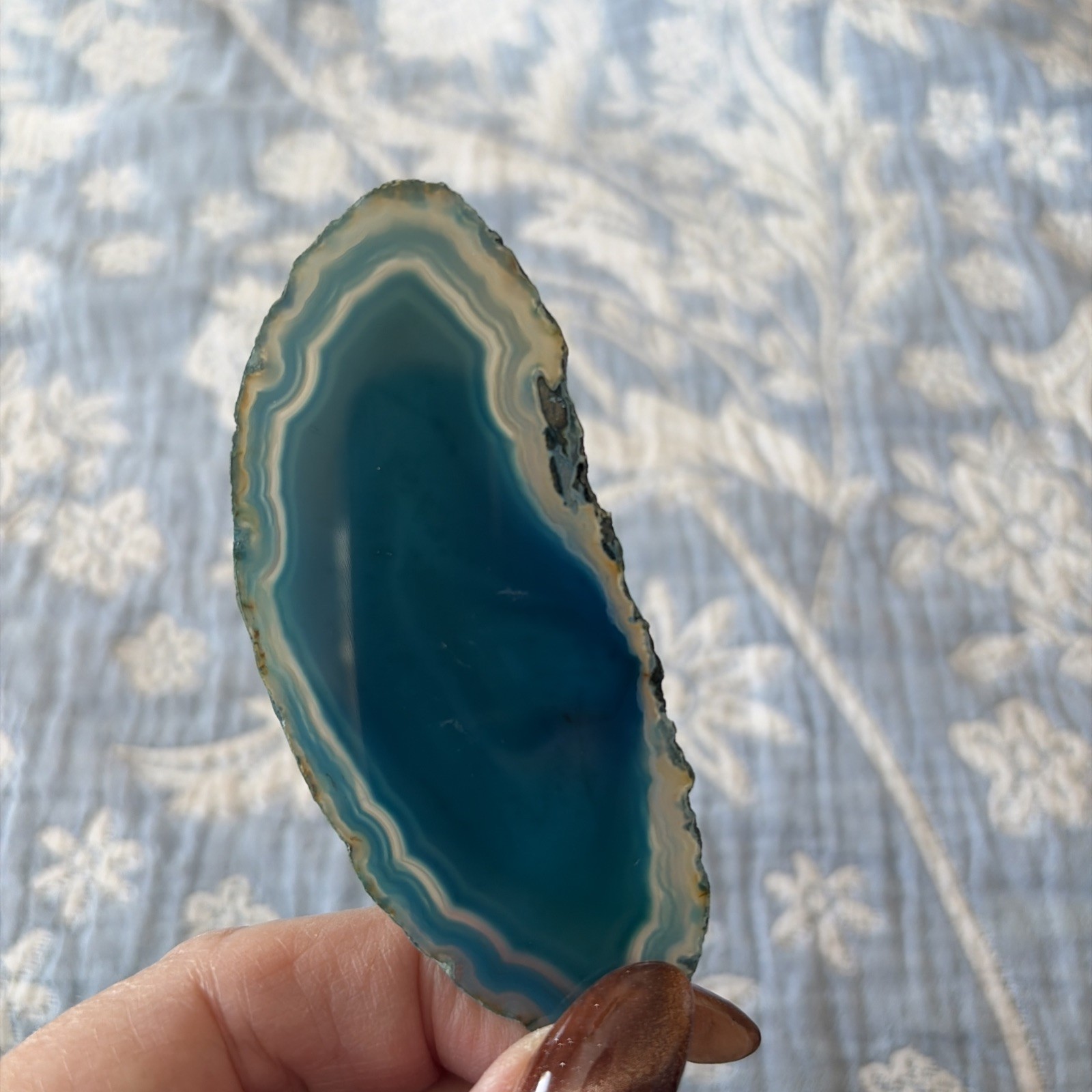 Turquoise Agate Slice Crystal 8.5cms x 3.5cms