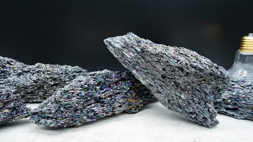 Raw Rainbow Silicon Carbide Specimen Crystal Spiritual Healing Meditation Stone