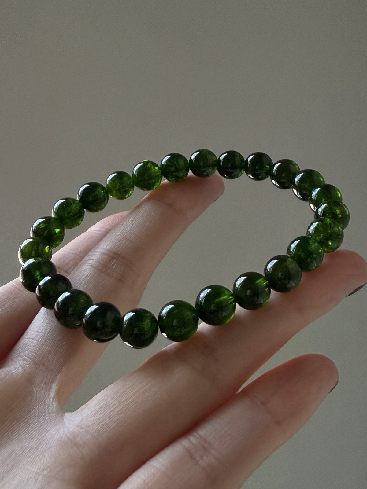 Transparent Chrome Diopside Deep Emerald Green Natural Gemstone Bracelet