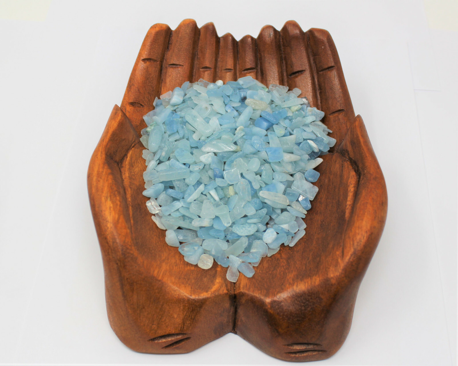 Aquamarine Semi Tumbled Gemstone Mini Chips 6-8 mm, ‘A’ Grade Wholesale Bulk Lot