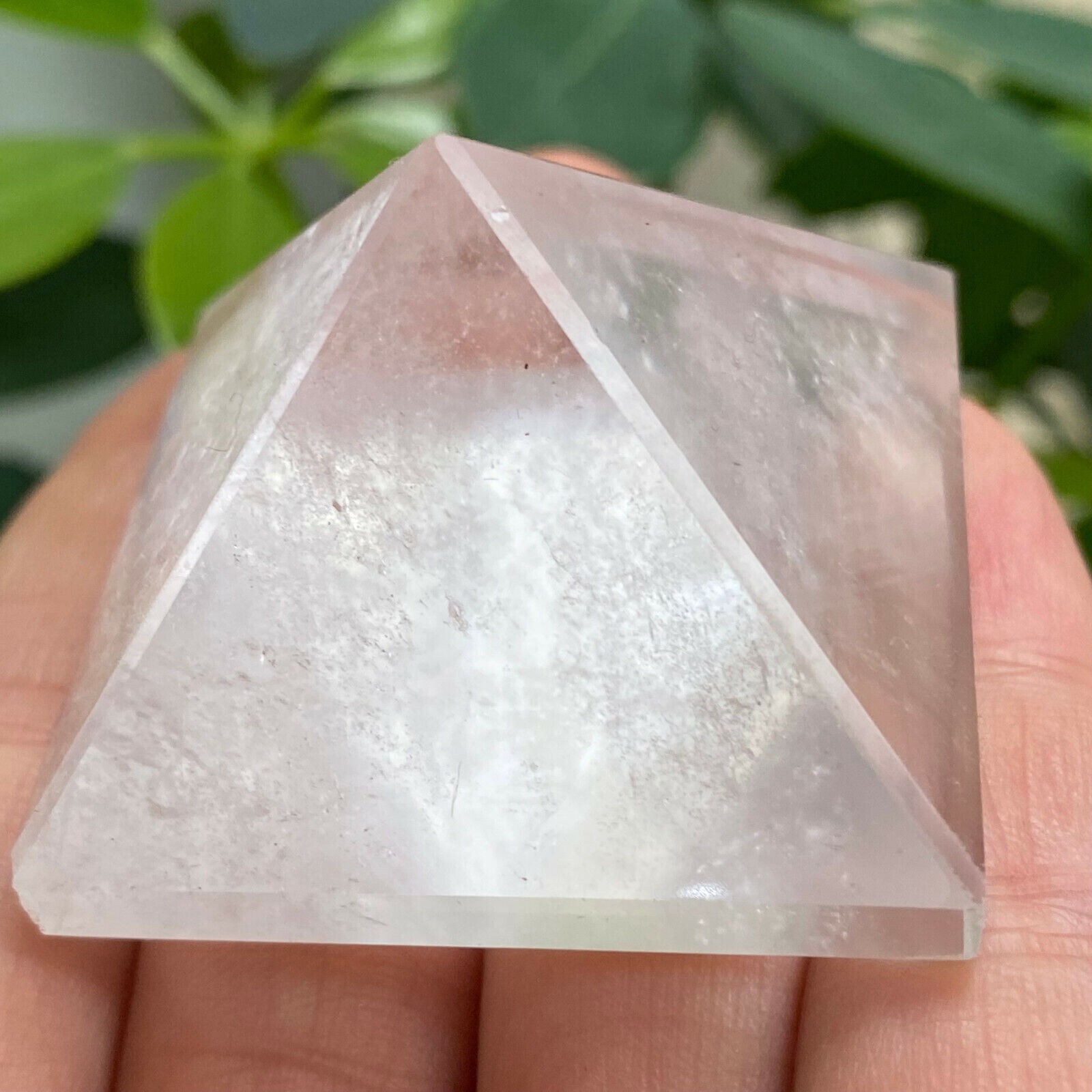 1PC Natural clear crystal Quartz Pyramid Carved Crystal Point Reiki healing 40mm