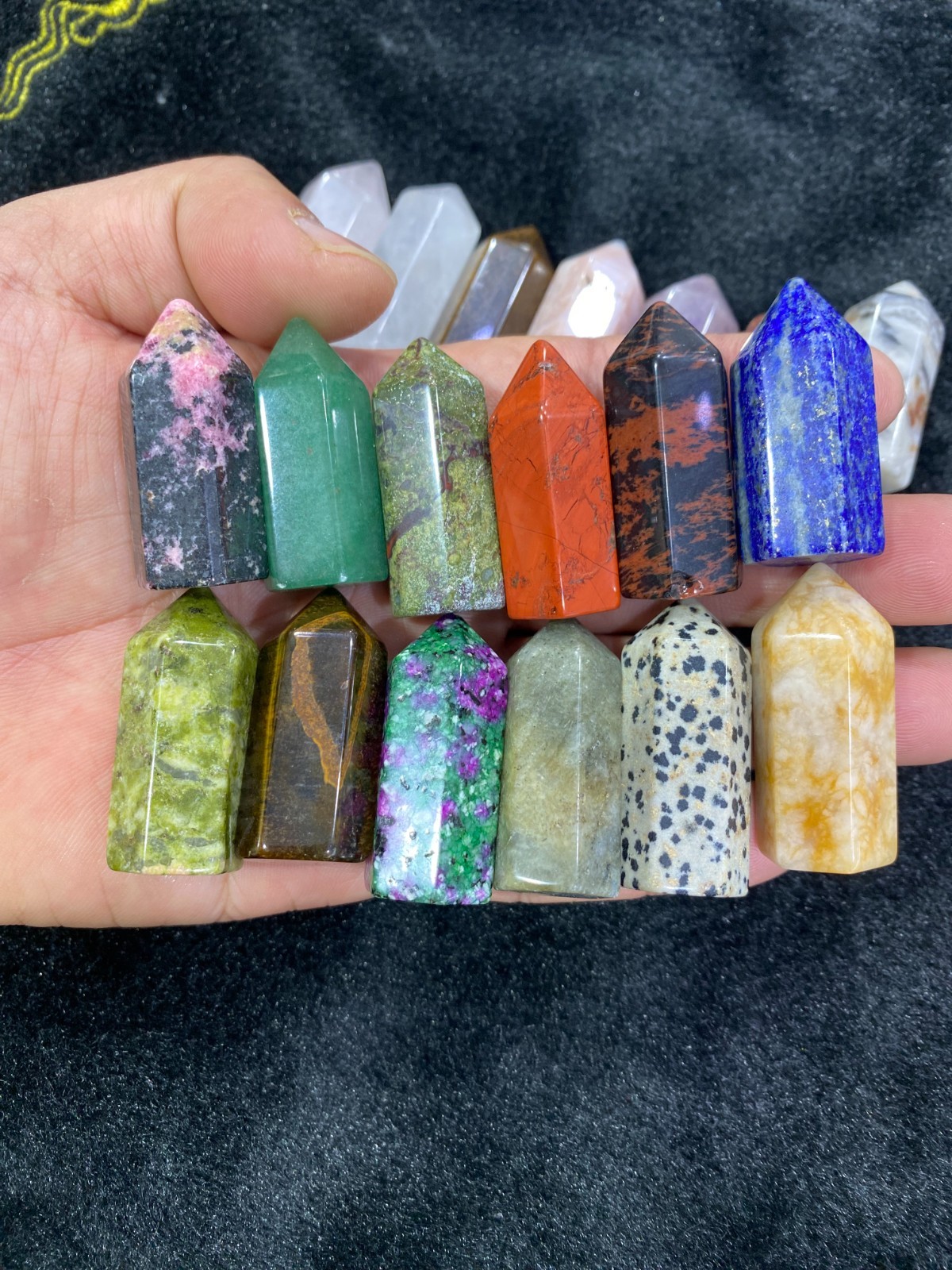 5pcs Natural Mixed Quartz Obelisk Crystals Tower Chakras Point reiki healing