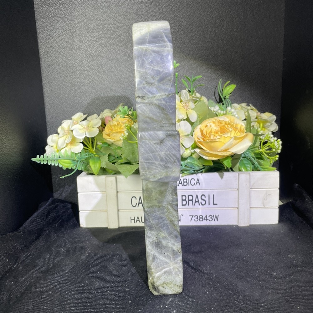 3.6LB 10″ Natural Flash Labradorite Anka Carving Crystal Heal Carved Decor Gift