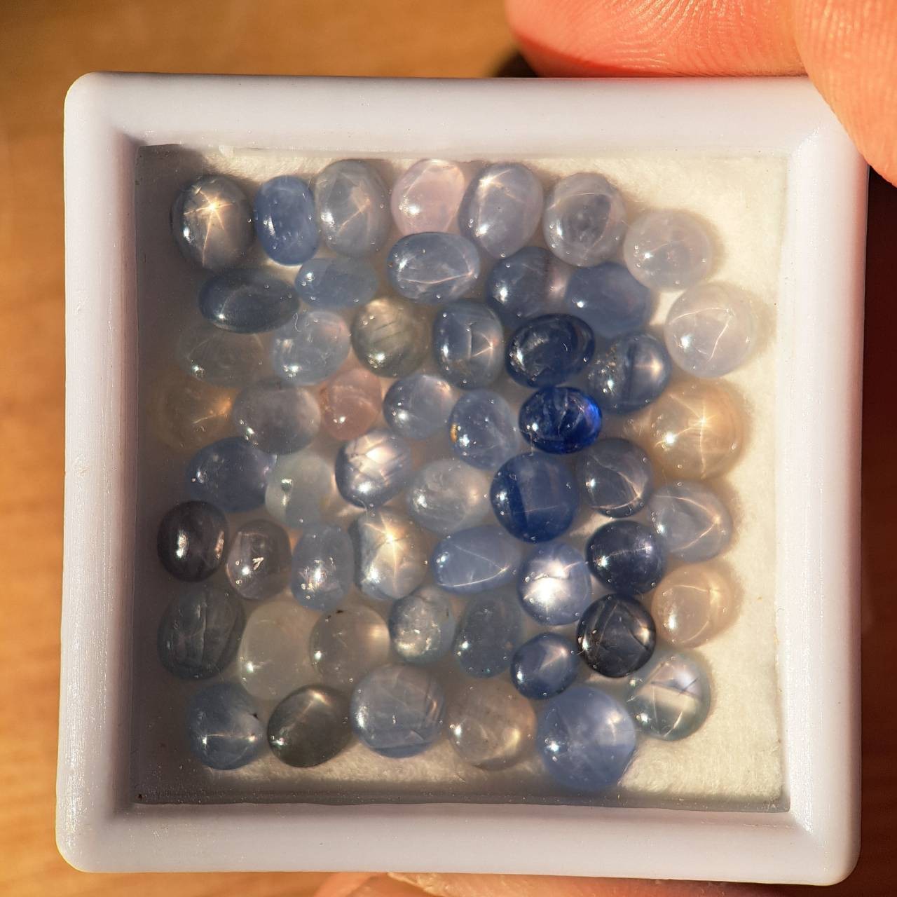 Natural Burmese Star Sapphire Mogok Lot 54pcs Blue Cabochon 55ct