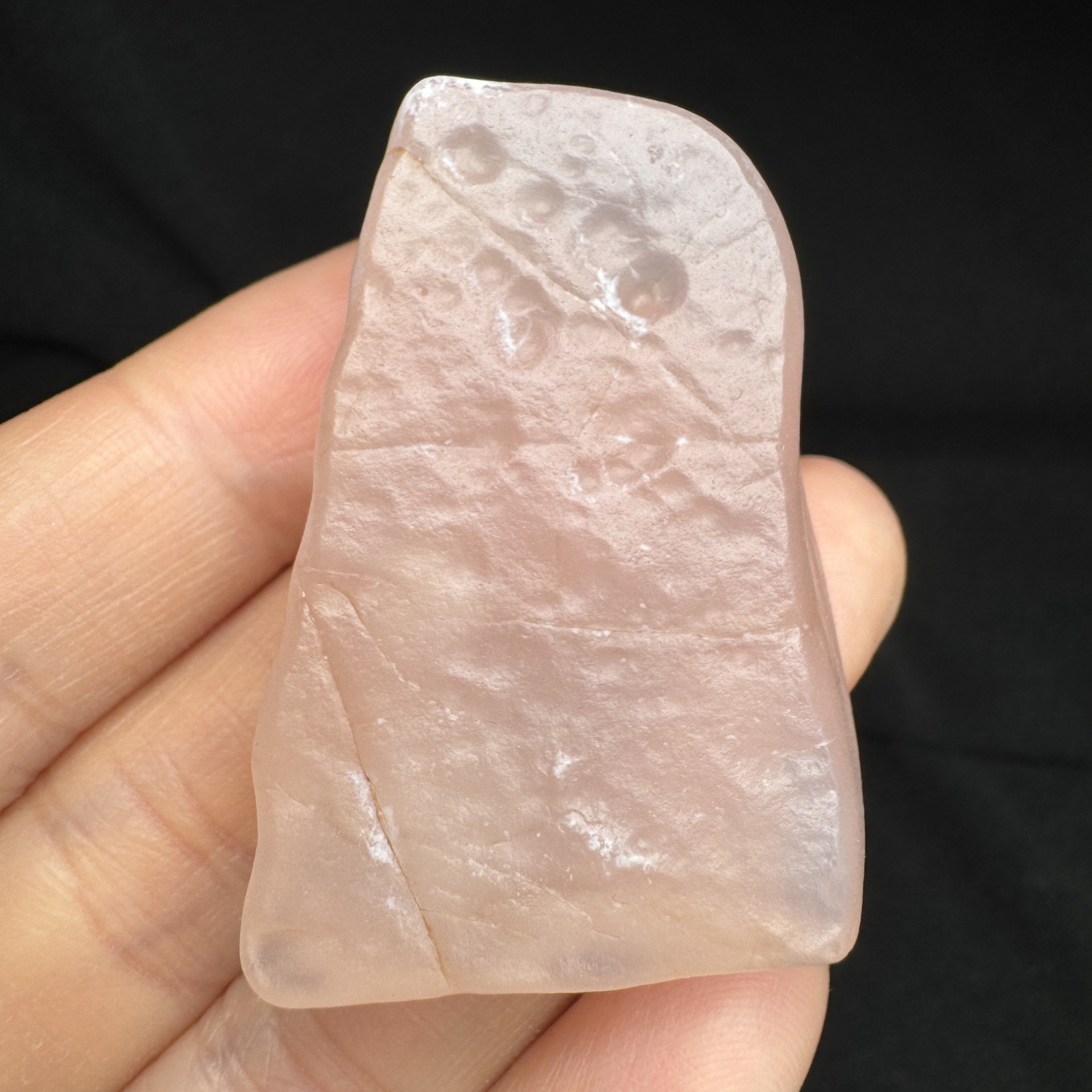 4.4cm/31g Raw & Natural Alxa Gobi Icy-Pink Agate, Inner Mongolia-5917