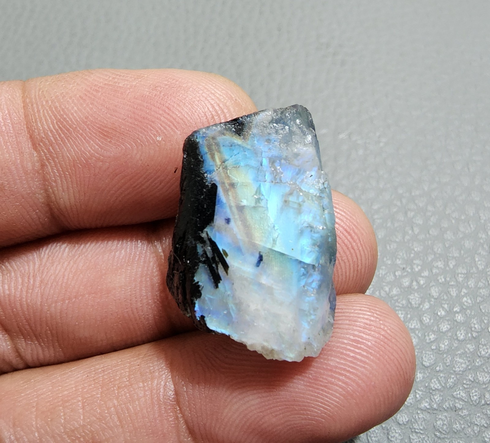 5 Piece Excellent Blue Fire White Rainbow Moonstone Rough Loose Gemstone Jewelry