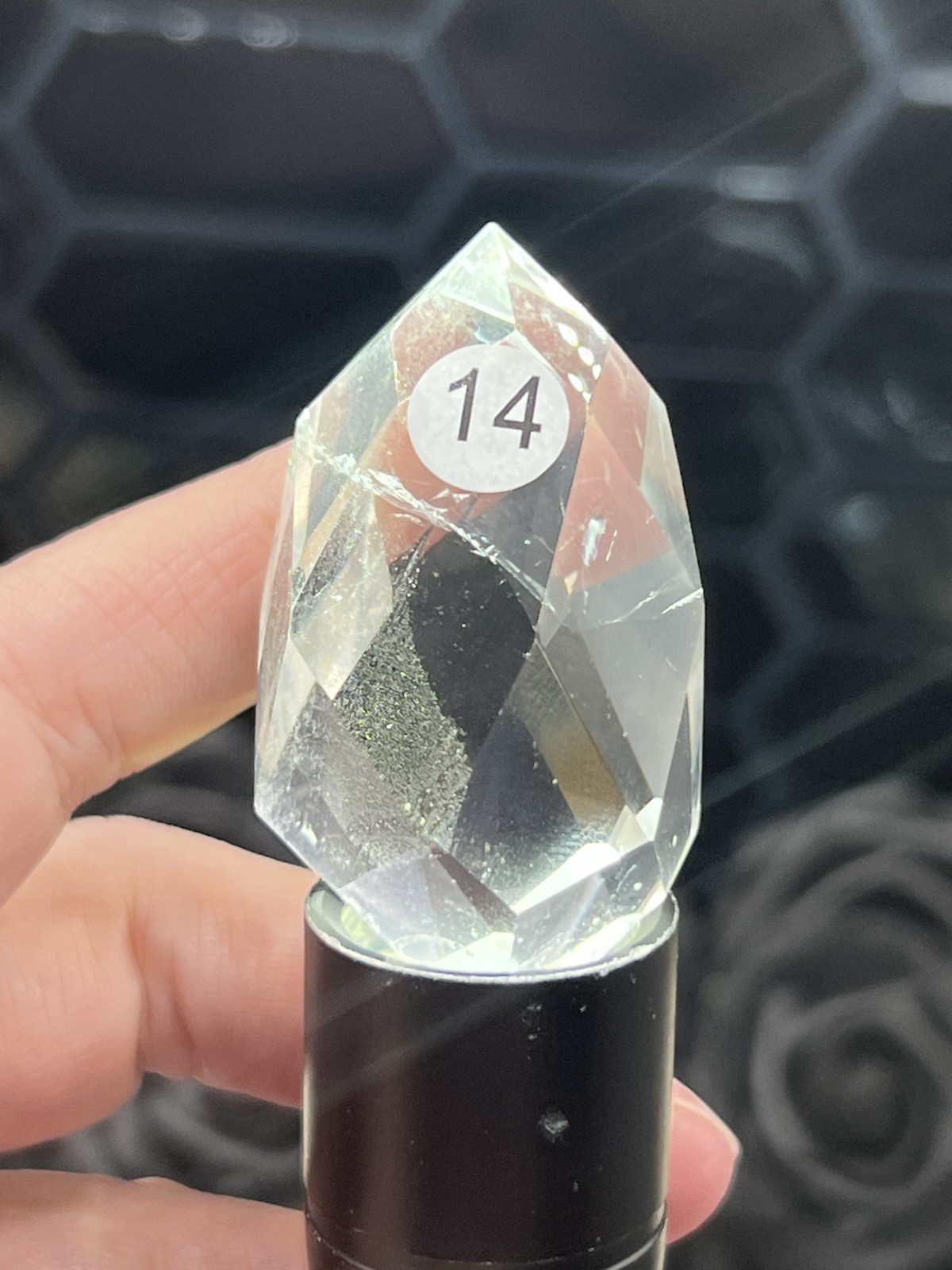 Natural Clear Quartz Faceted Egg HQ Self standing L@@K Free ship & Gift