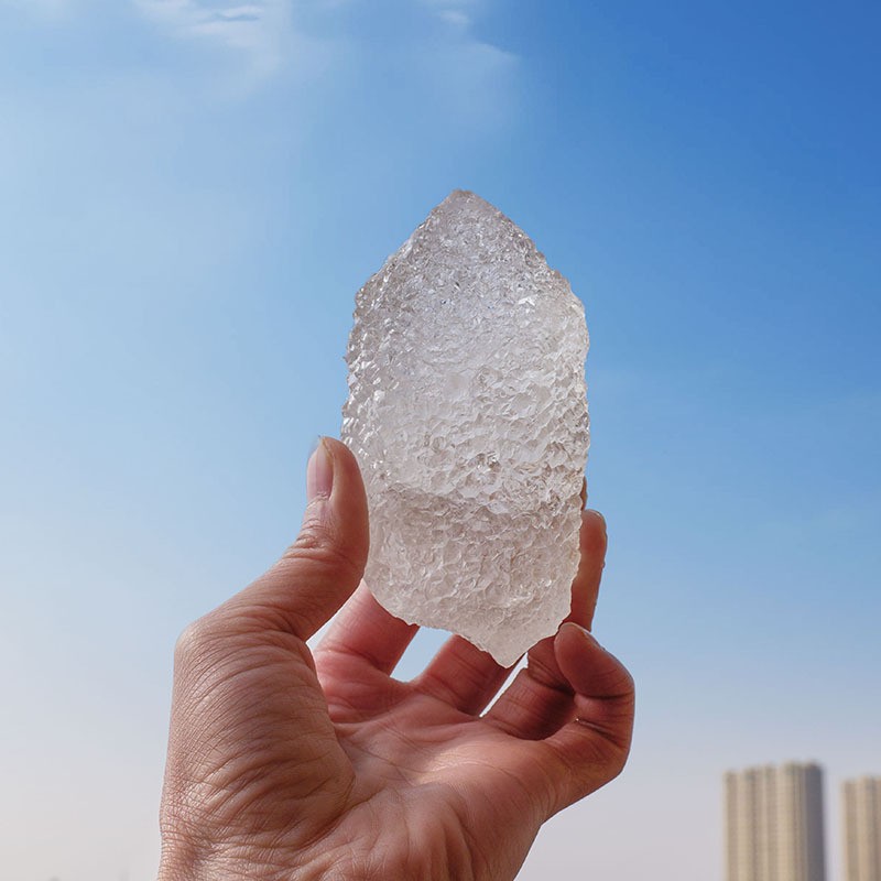 Natural White Crystal Column Buddha Top Rough Stone Energy Stone Buddha Top Nirv