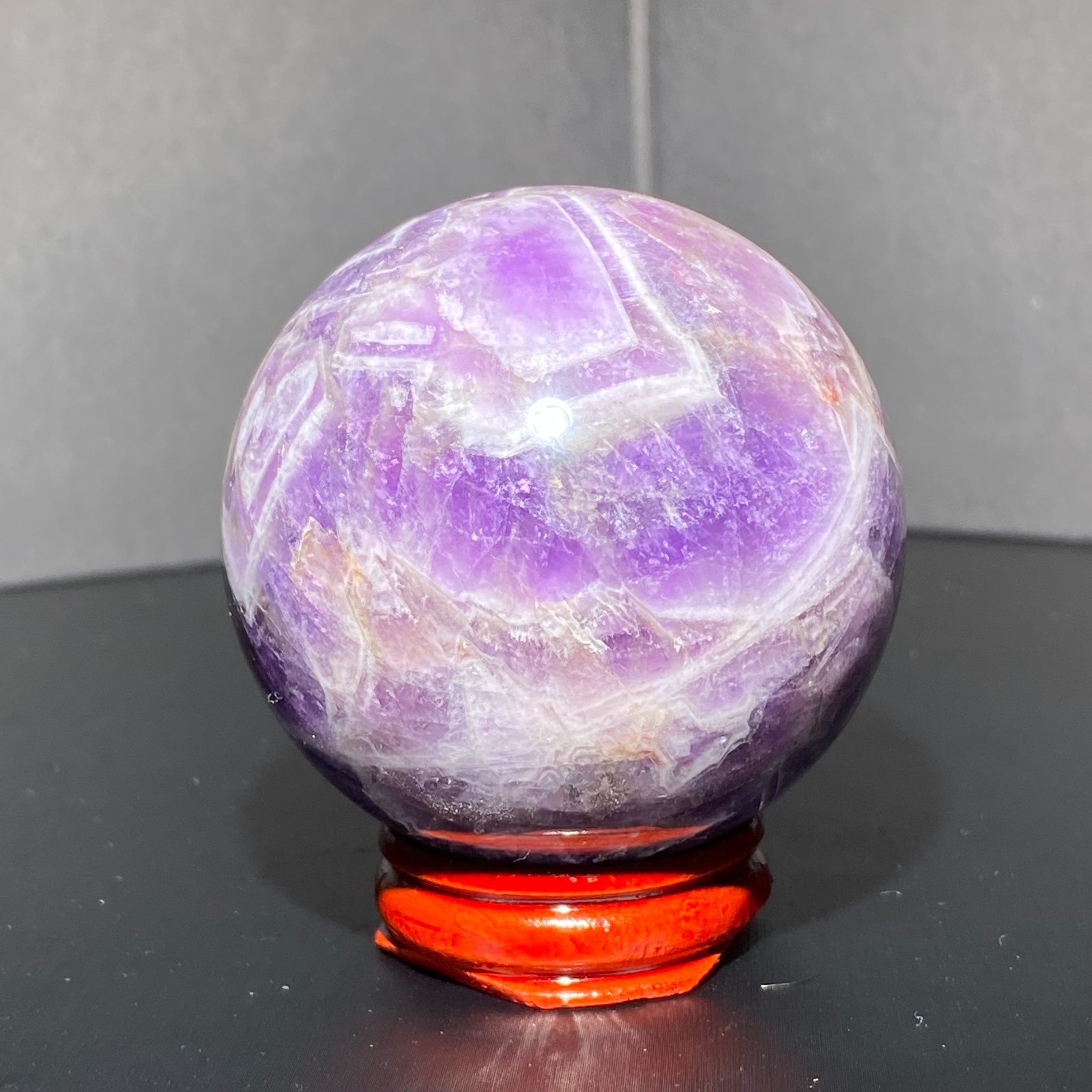 290G Natural Dreamy Amethyst ball Quartz crystal Sphere Crystal Reiki Healing