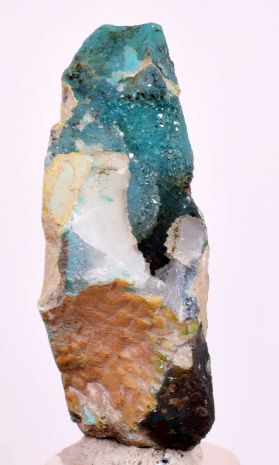 5.6cms DRUZY CHRYSOCOLLA QUARTZ CRYSTAL LILY MINE PERU 2000 YEAR DB278