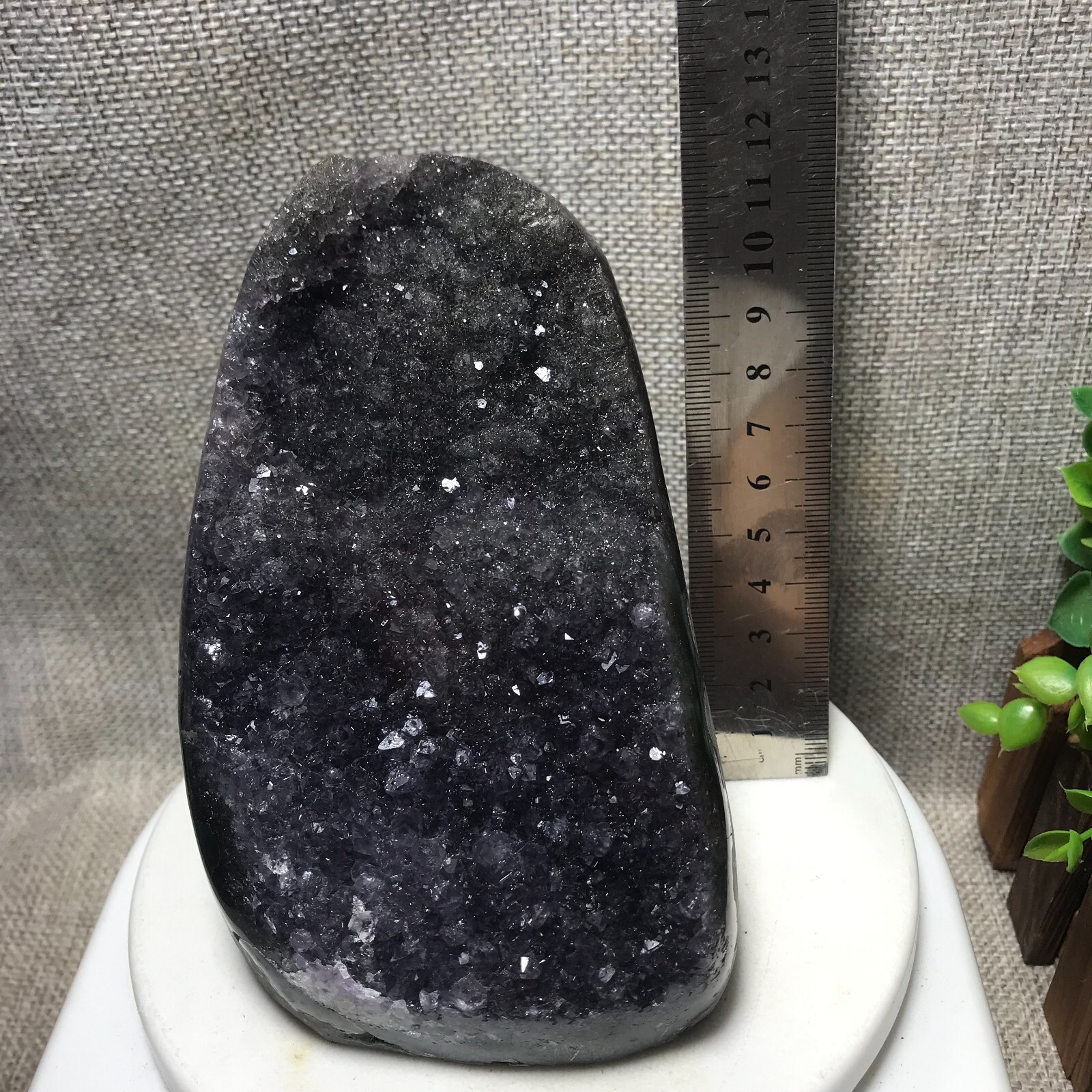 1400g Natural Amethyst Cluster Geodes Cut Base Quartz Crystal Healing 35