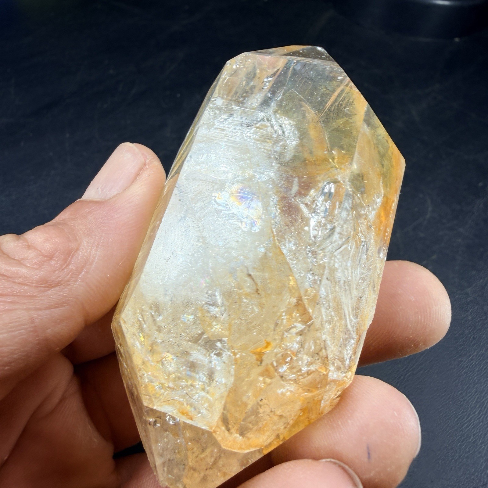 Golden Herkimer Diamond Quartz Crystal Point / New York *VIDEO*