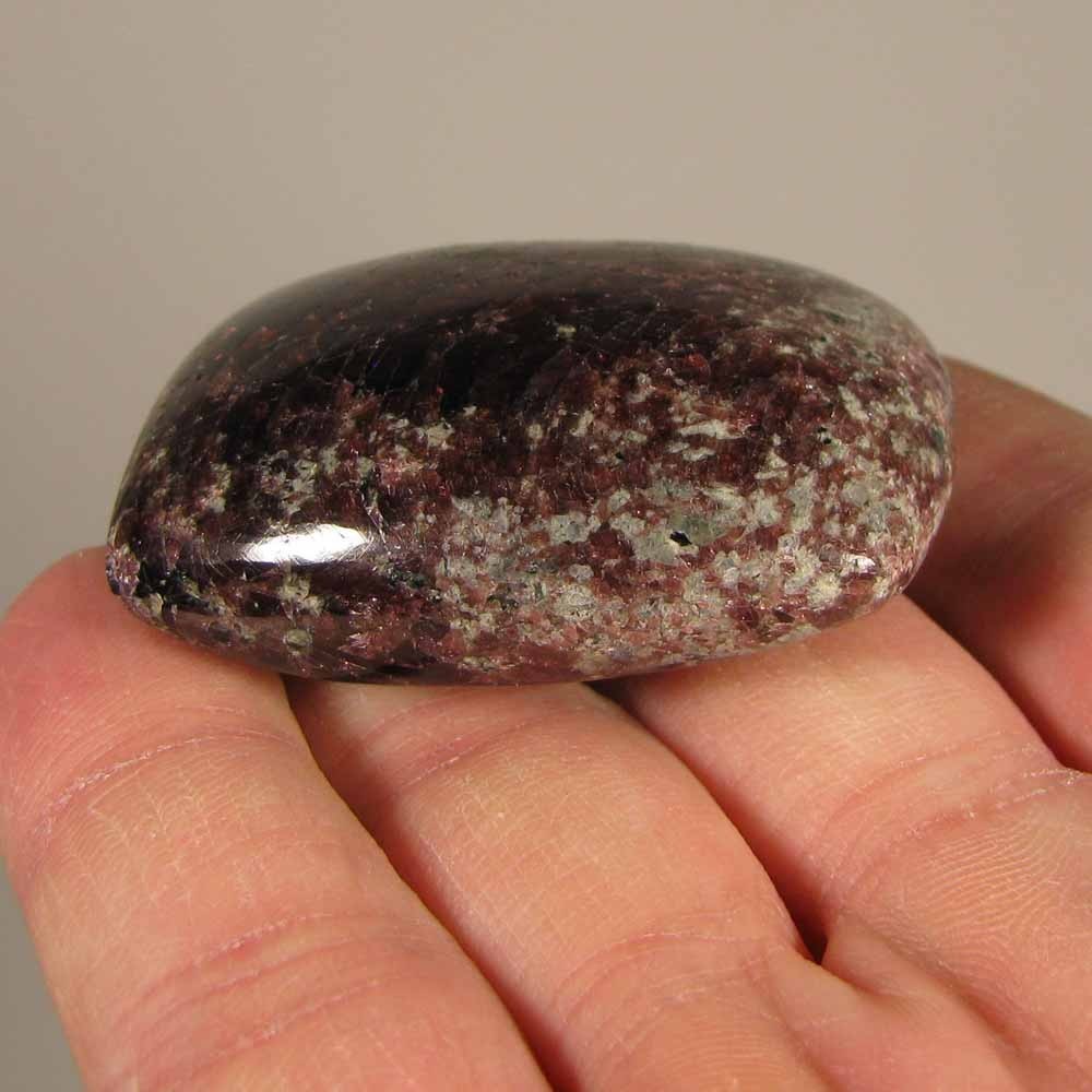 1.8″ Red RHODOLITE GARNET Crystal Polished Palm Stone – India