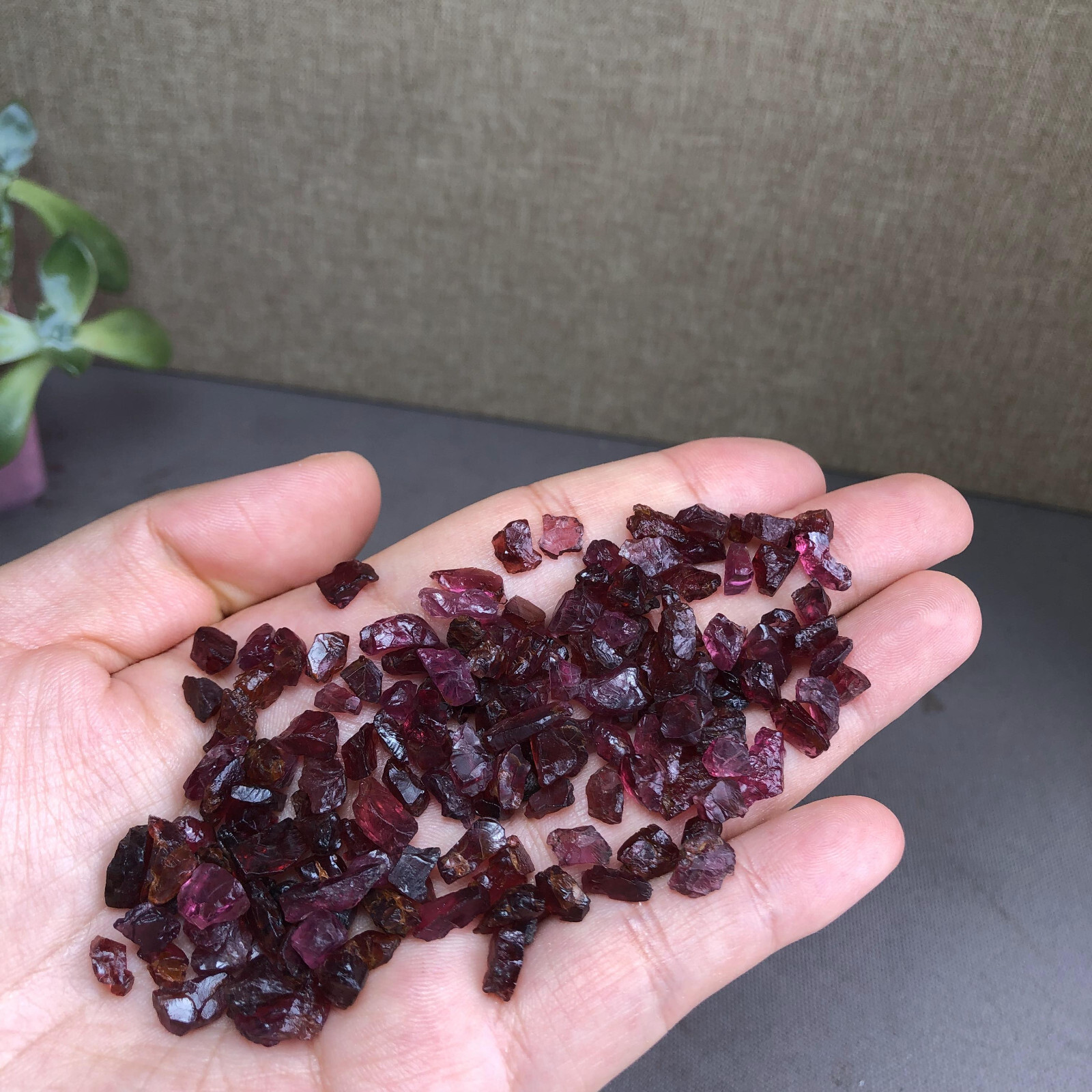 140+pcs Natural tiny Garnet gemstone pieces Crystal specimens 40g A2741