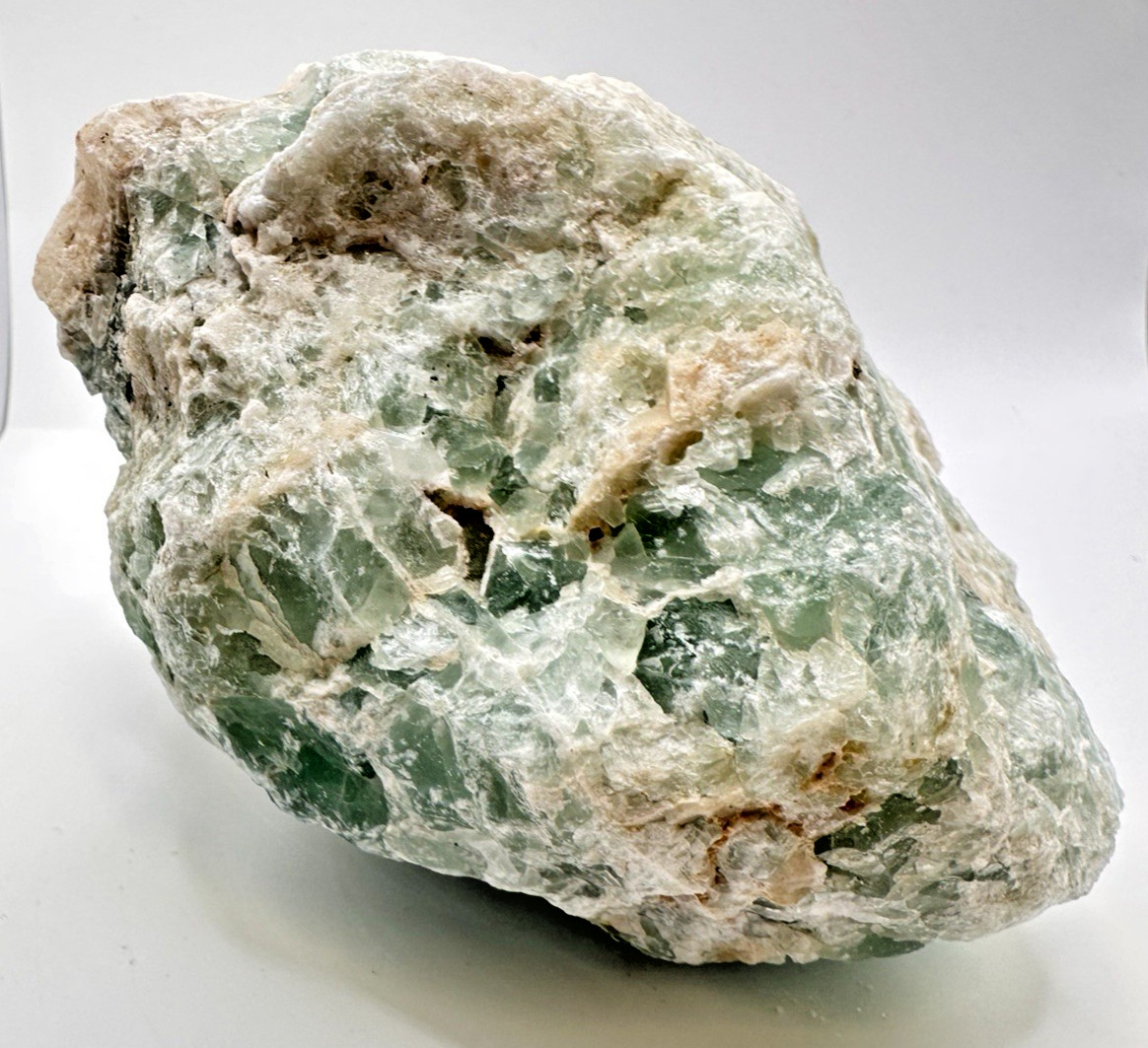 Mexico Green Fluorite Crystal Specimen 6 in 4 lb Druzy Layer
