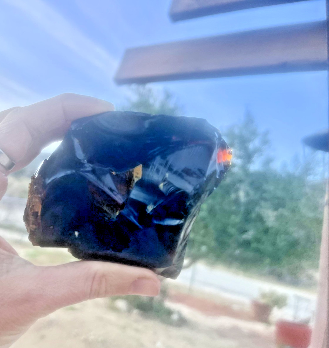 Large Natural Fire Obsidian – Deep Red Fire – 3.75” – Gifted as Glass Buttes