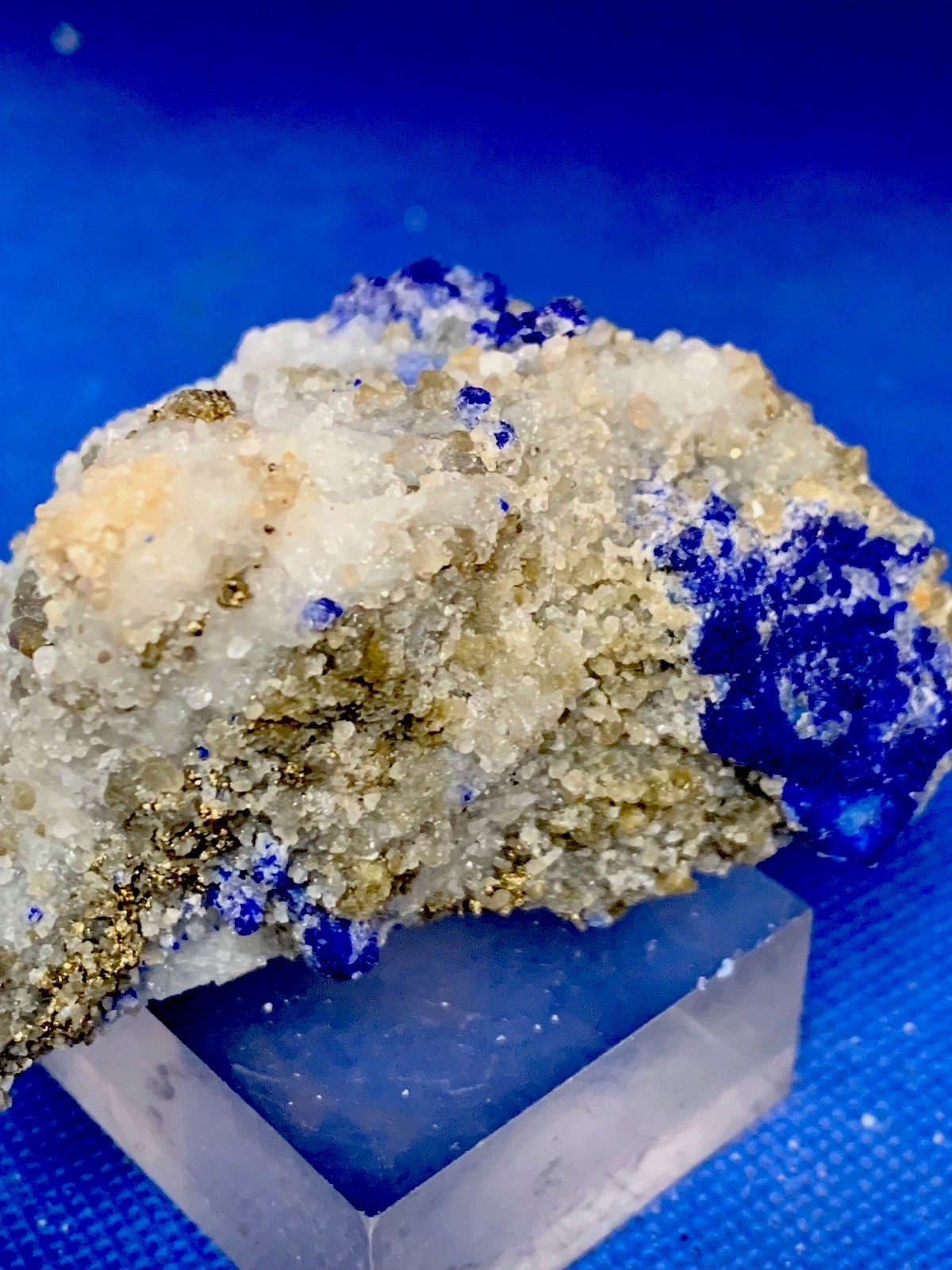 185g Natural Lapis Lazuli Specimen with Pyrite on Calcite Matrix – Deep Blue Min