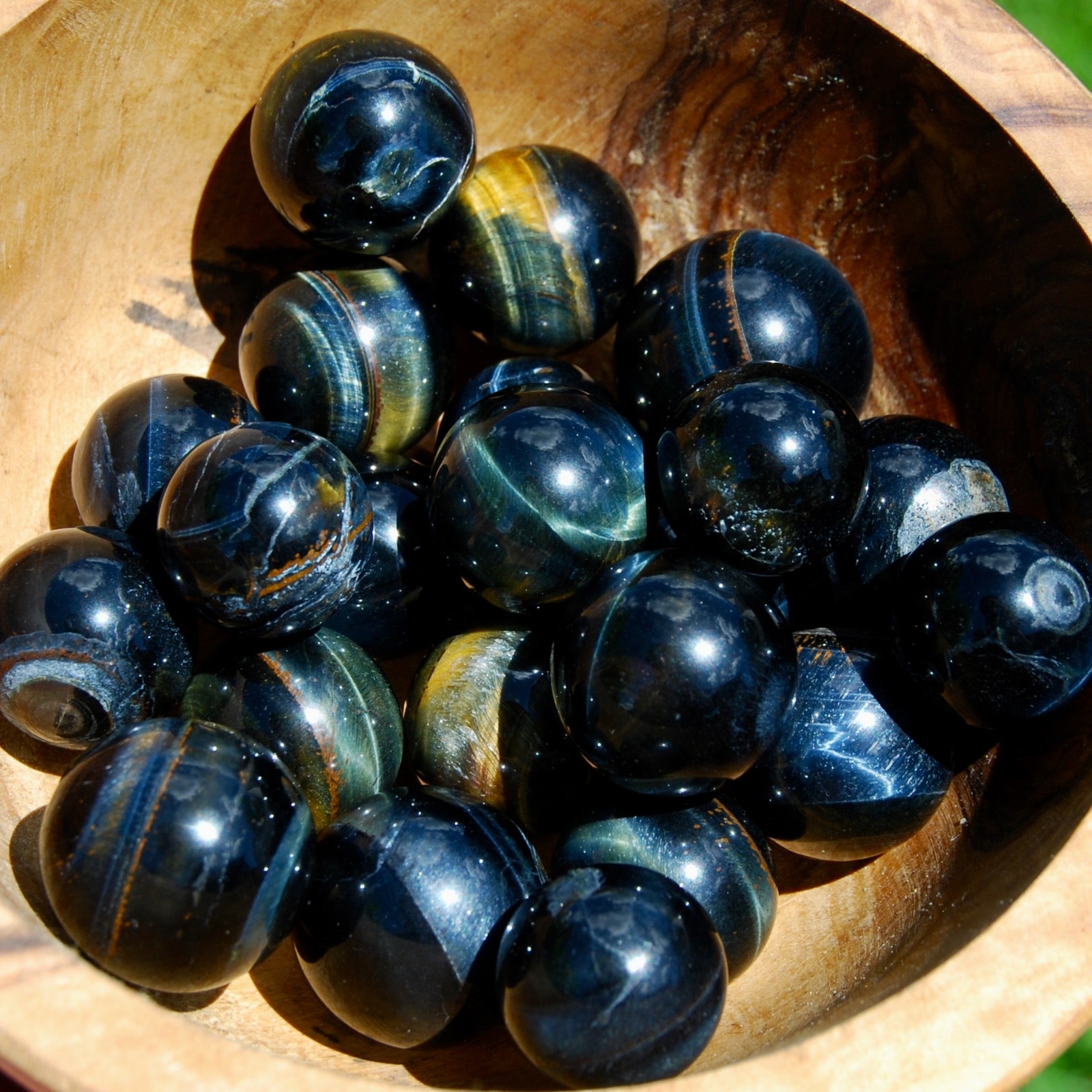 ONE Mini Blue Tiger Eye Crystal Sphere 15mm to 30mm