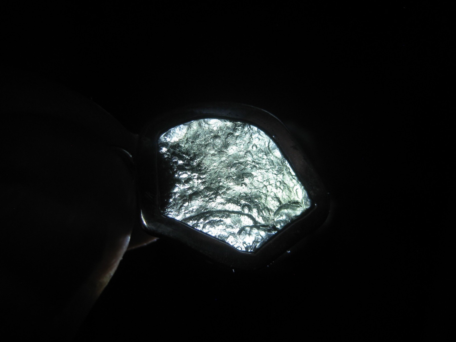 Moldavite pendant Nova Hospode,tektite genuine, Czechia impact glass