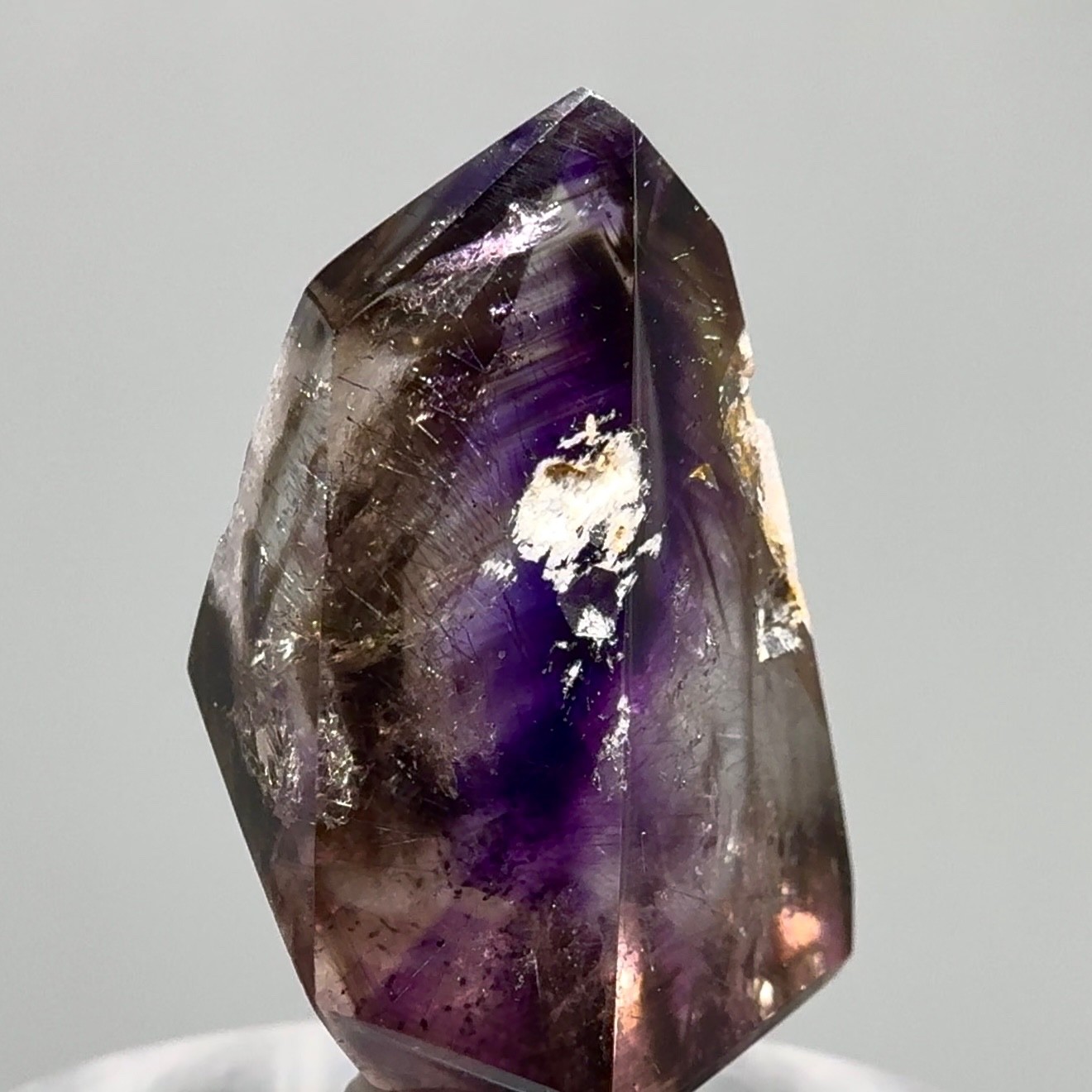 2 Moving Bubbles! RARE White Phantom Grape Jelly Elestial Smoky Amethyst Enhydro