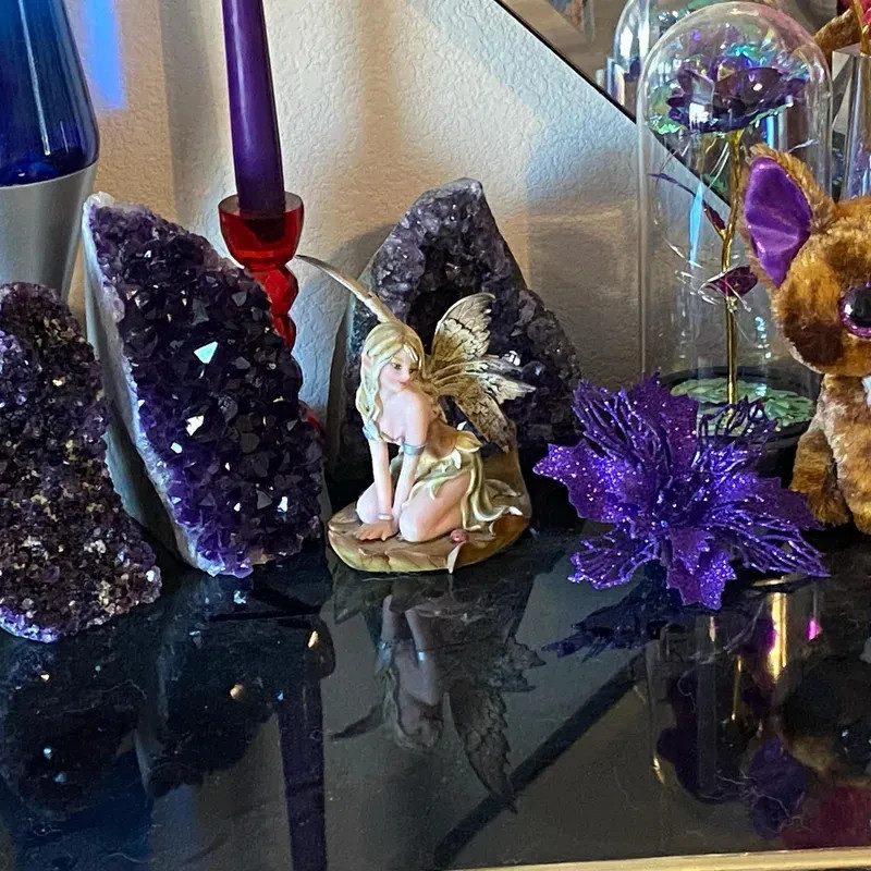 250G Natural Amethyst Raw Geode Cluster Purple Quartz Crystal Art Home Decor