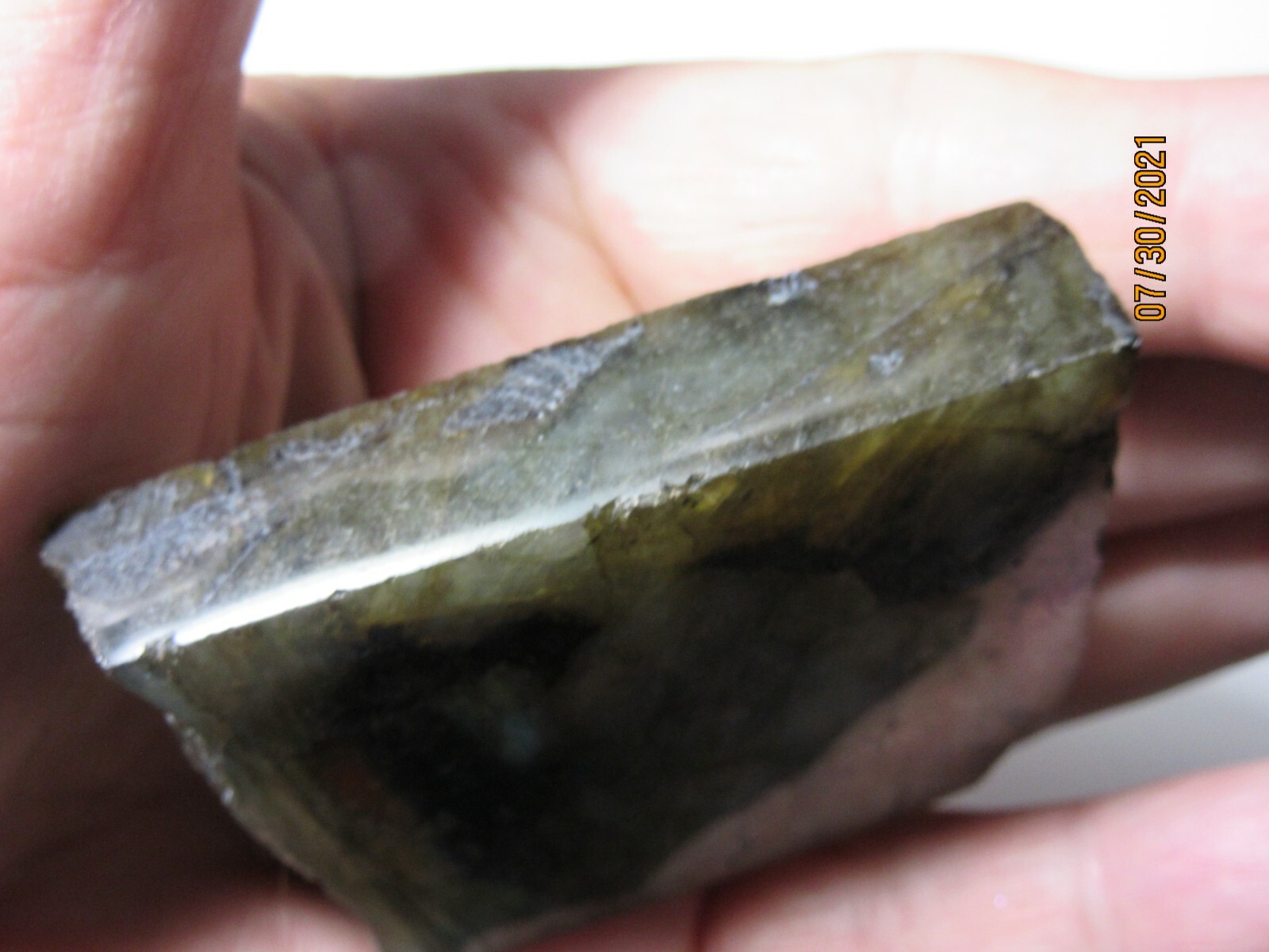Labradorite Polished One Side/Natural the Other 2 5/16″ Collectible LS-1-8