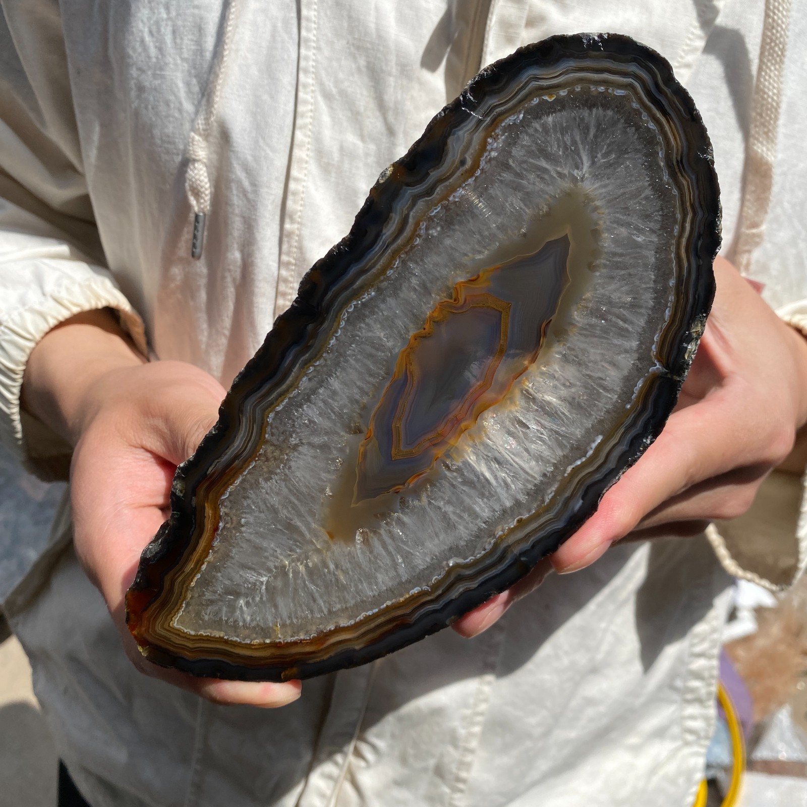 2200G Natural Beautiful Agate Geode Druzy Extra Gemstone specimen healing