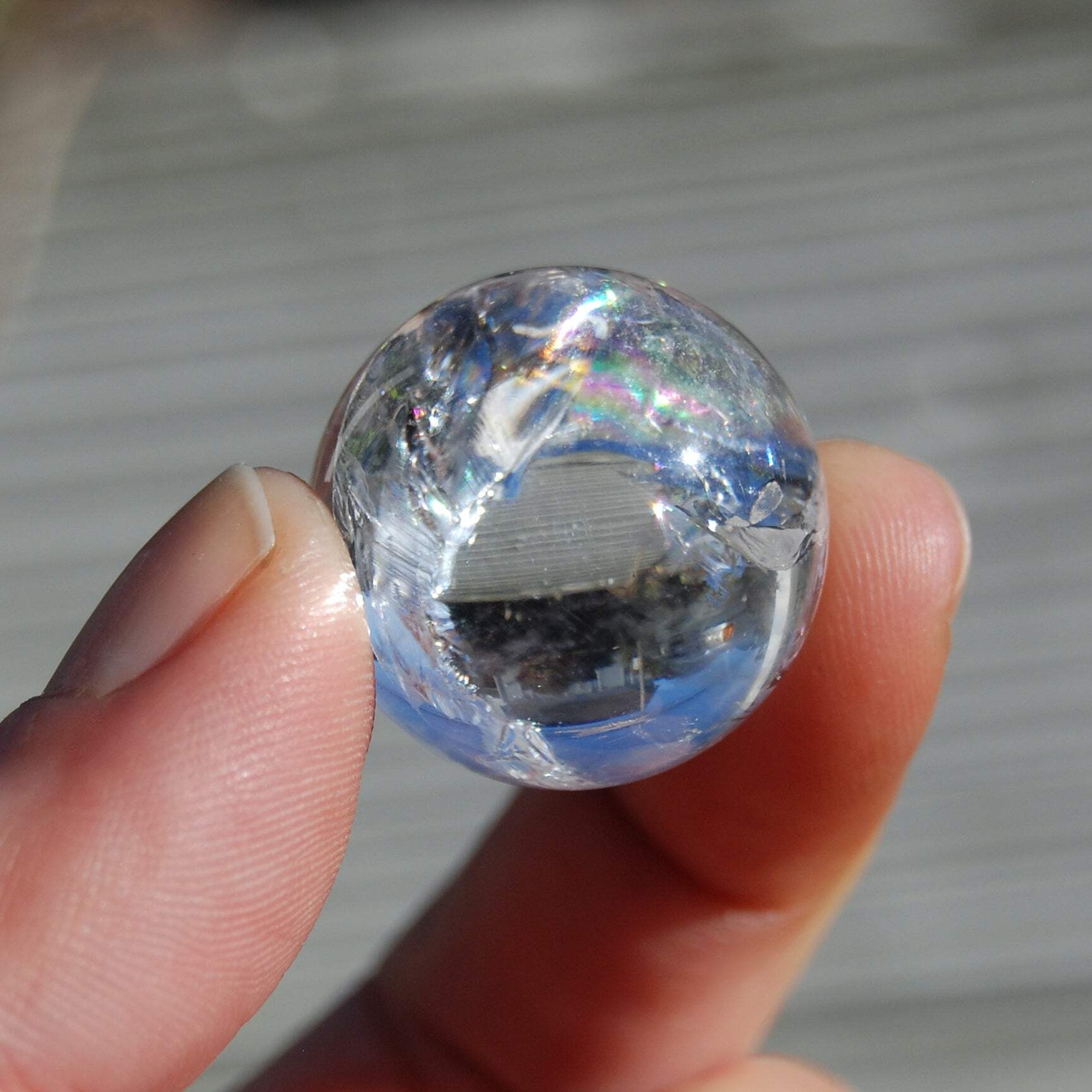 ONE Rainbow Clear Quartz Crystal Sphere 22mm to 24mm