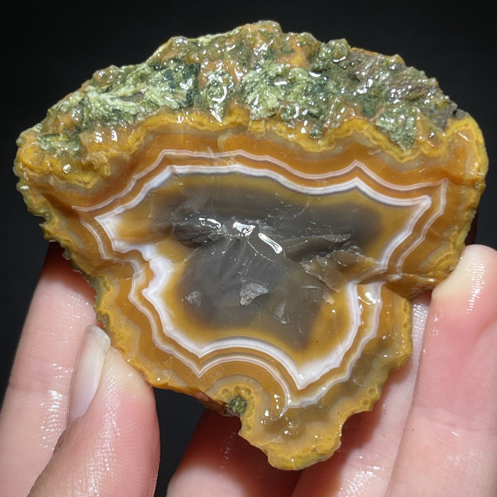 Natural half Rough Chinese Agate crystal geode Achat Nodule Hebei 62g D710