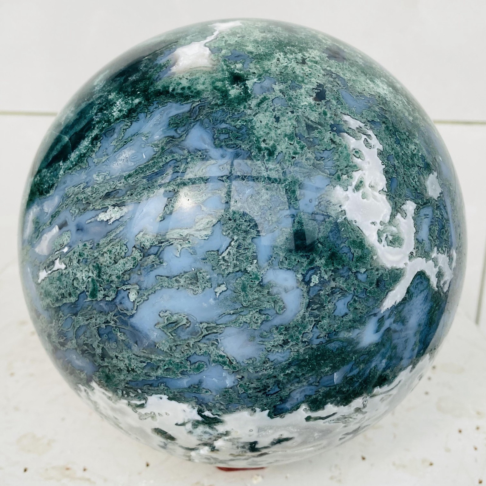 Natural water grass agate sphere crystal ball quartz energy 4820g
