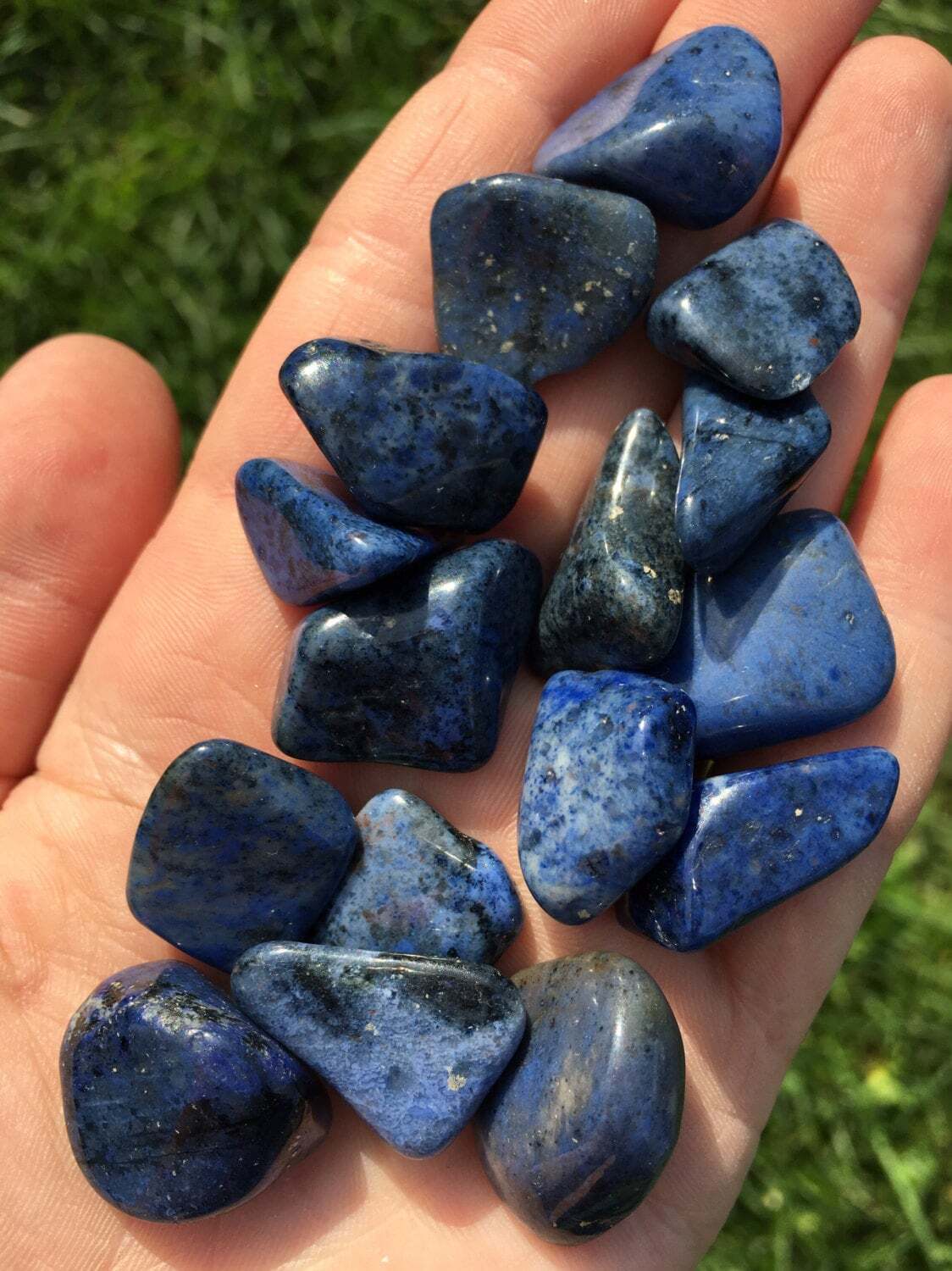 Dumortierite Tumbled Stone, Polished Natural Dumortierite from Mozambique