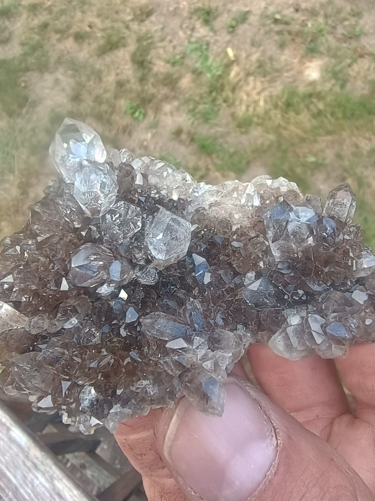 Herkimer 💎Perchers On 🖤 Smokey Druze Plate (Rare Piece) Miner Direct ⚒️