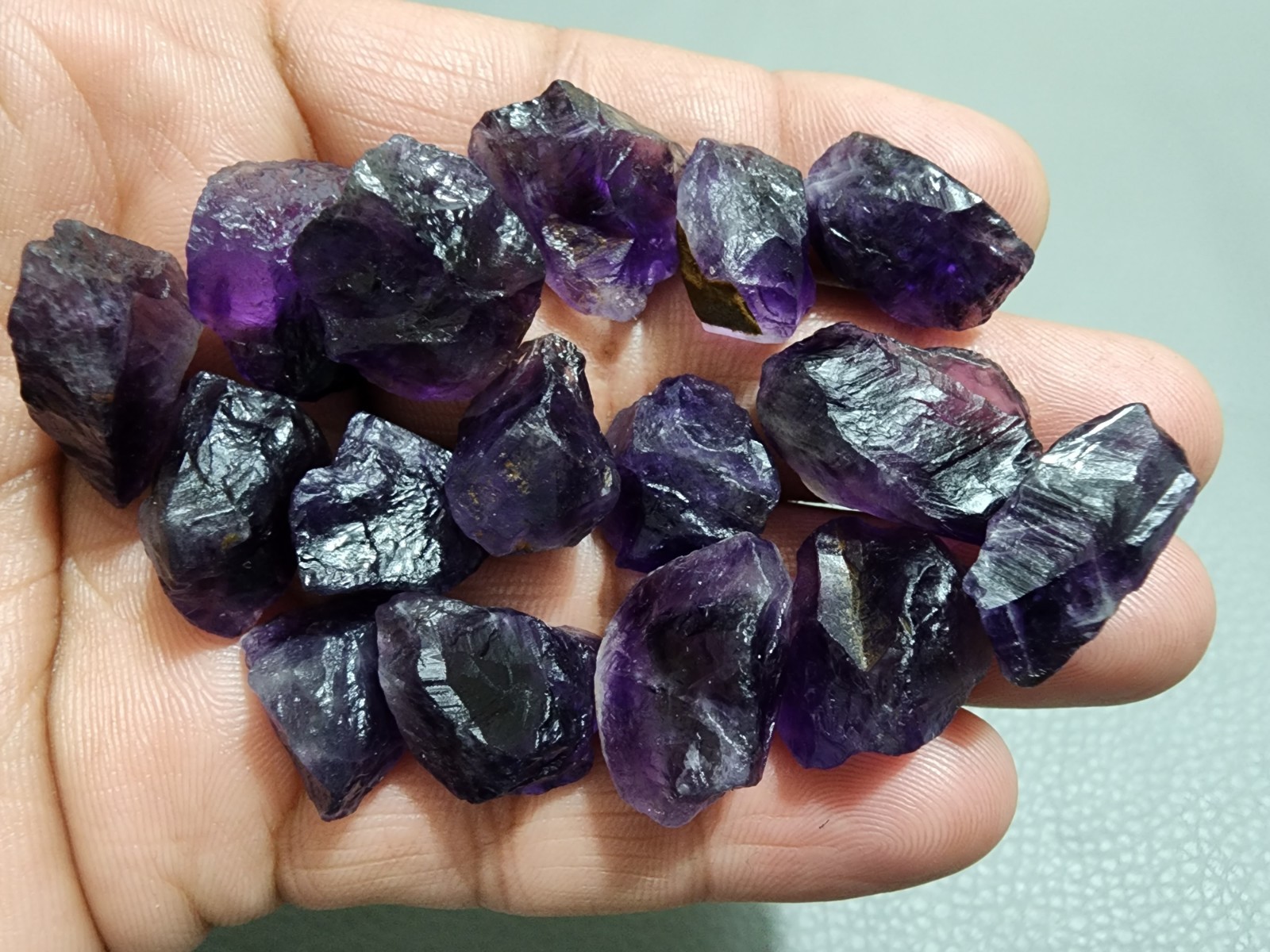 16 Pcs Natural Purple Amethyst Rough Gemstone Raw Size 18-24 MM Crystal Stone
