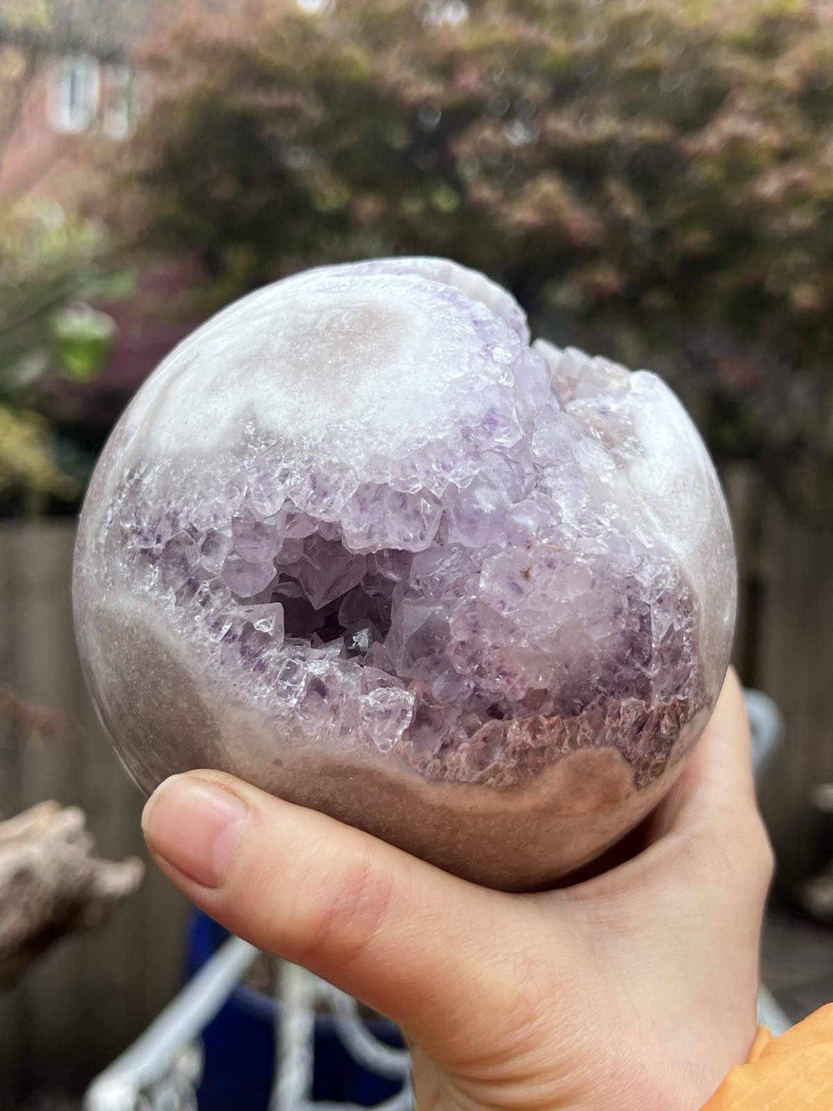 Pink Amethyst Crystal Ball Druzy Brazilian Large 1511g AAA+ 110mm 29