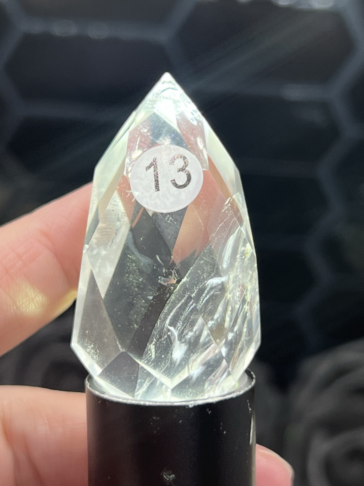 Natural Clear Quartz Faceted Egg HQ Self standing L@@K Free ship & Gift