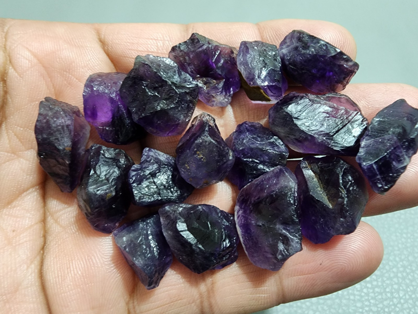 16 Pcs Natural Purple Amethyst Rough Gemstone Raw Size 18-24 MM Crystal Stone