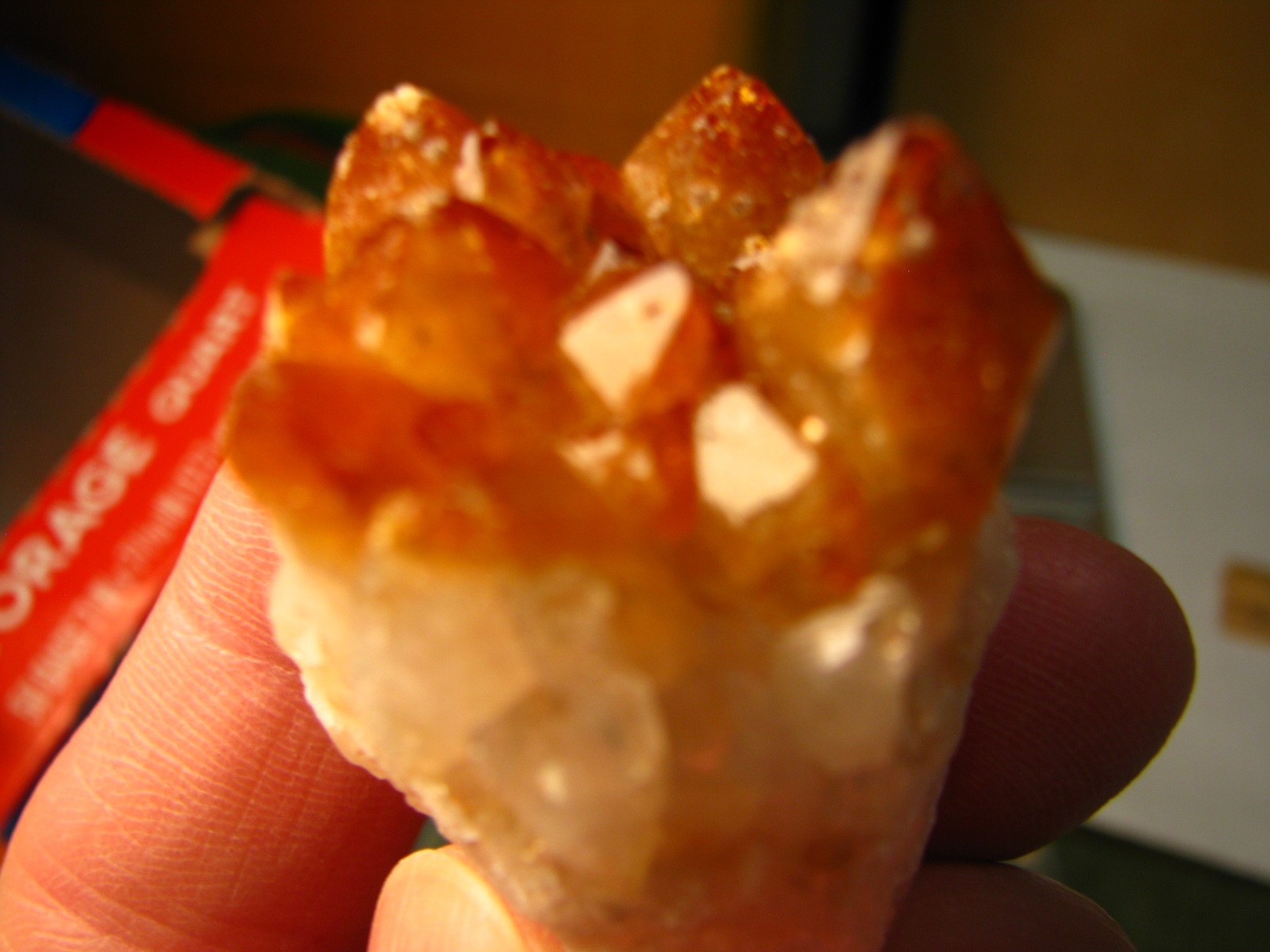 56g 1.8×1.3×1.4inch GOLDEN/YELLOW CITRINE CRYSTALS CLUSTER ON QUARTZ BRAZIL #049