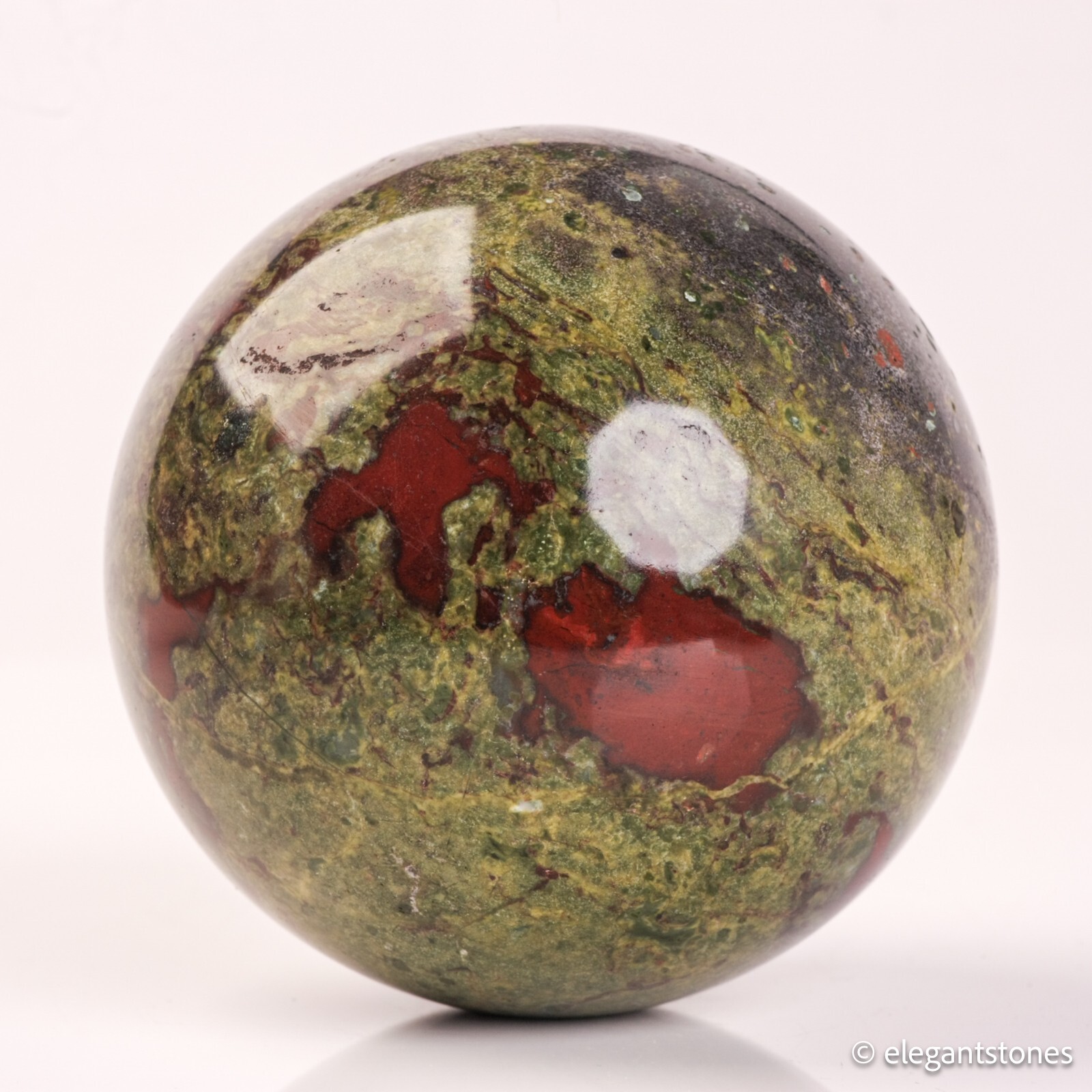 495g67mm Dragon Blood Sphere Crystal Ball Stone Quartz Reiki Healing Jasper