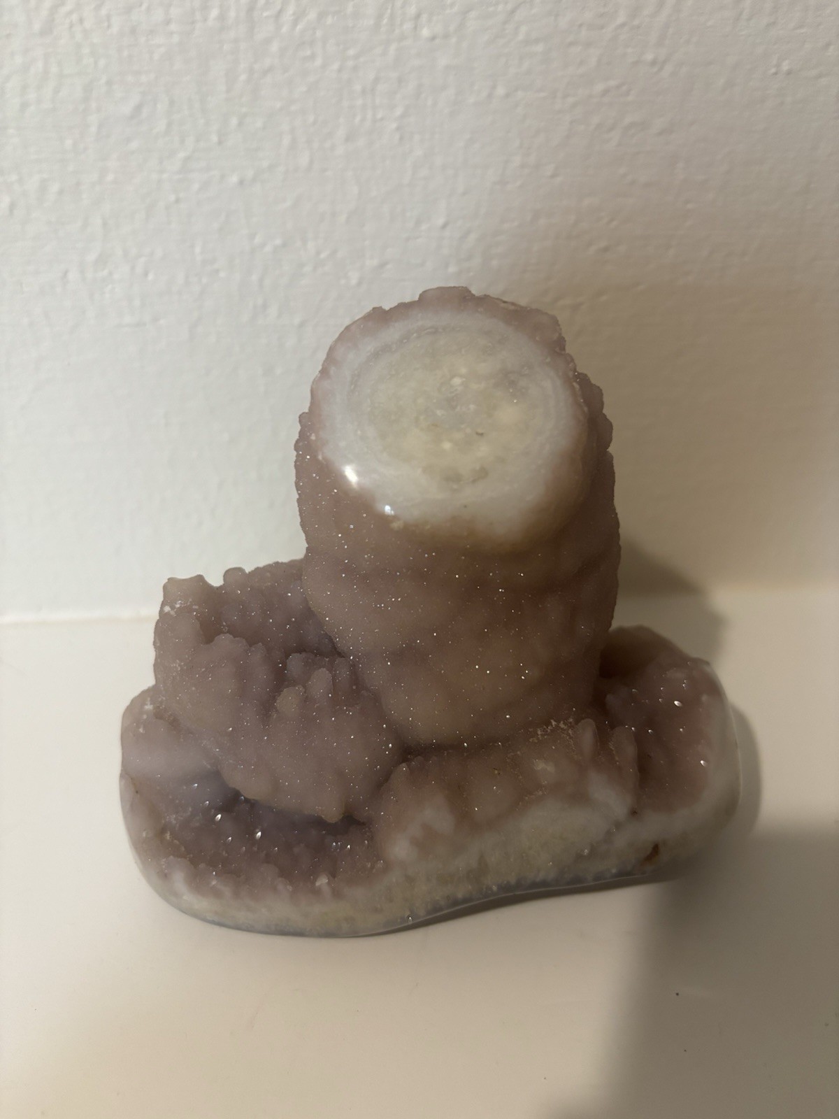 Pink Quartz Amethyst Stalactite Crystal Mineral Specimen Uruguay Brazil Druzy