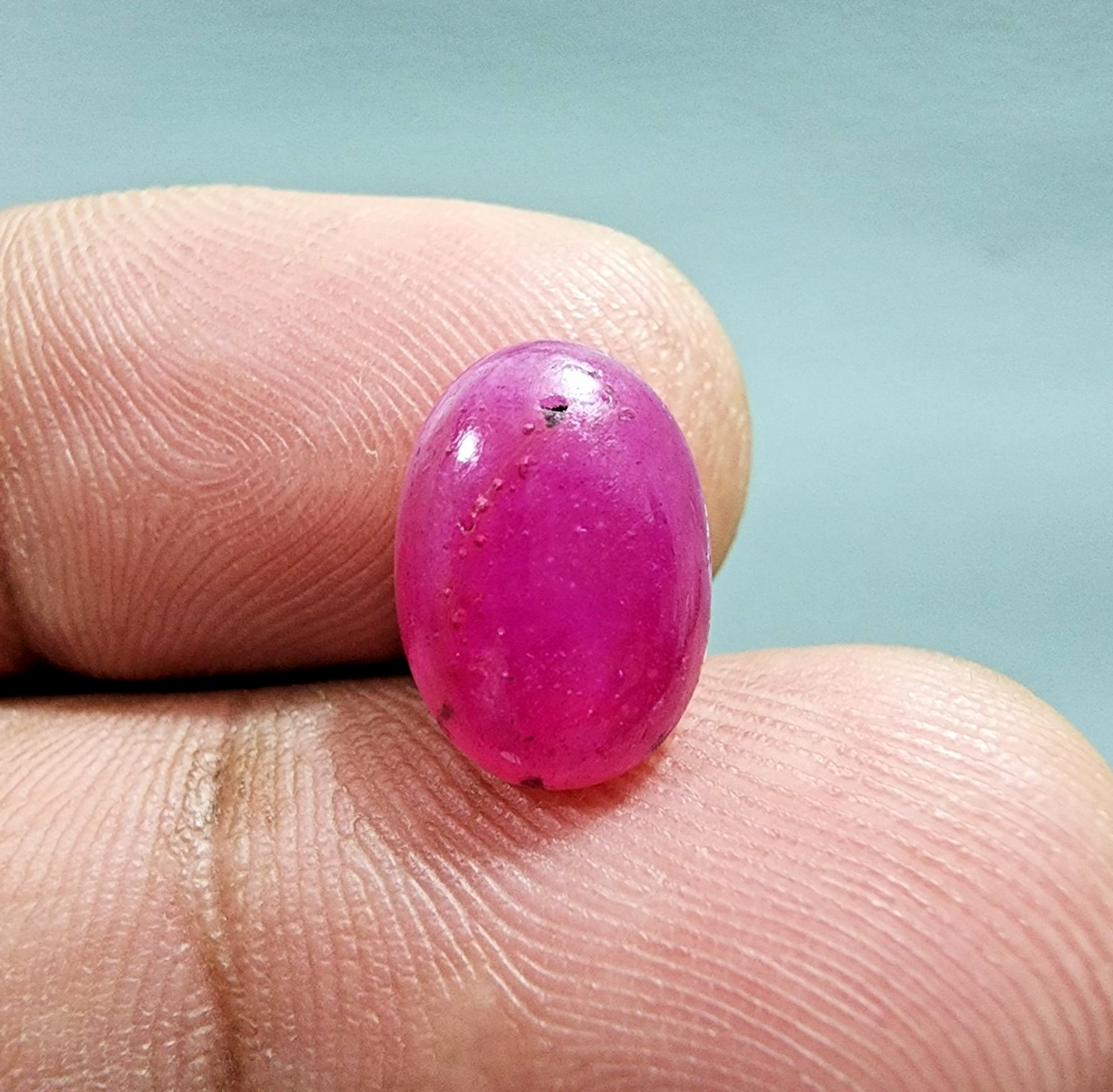 6.50 Crt Unique Pink Ruby Heated Gemstone Oval Shape Cabochon Jewelry For Ring