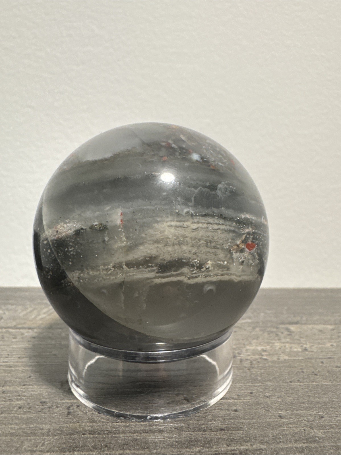 African Bloodstone Crystal Sphere 313 Grams 2.3”
