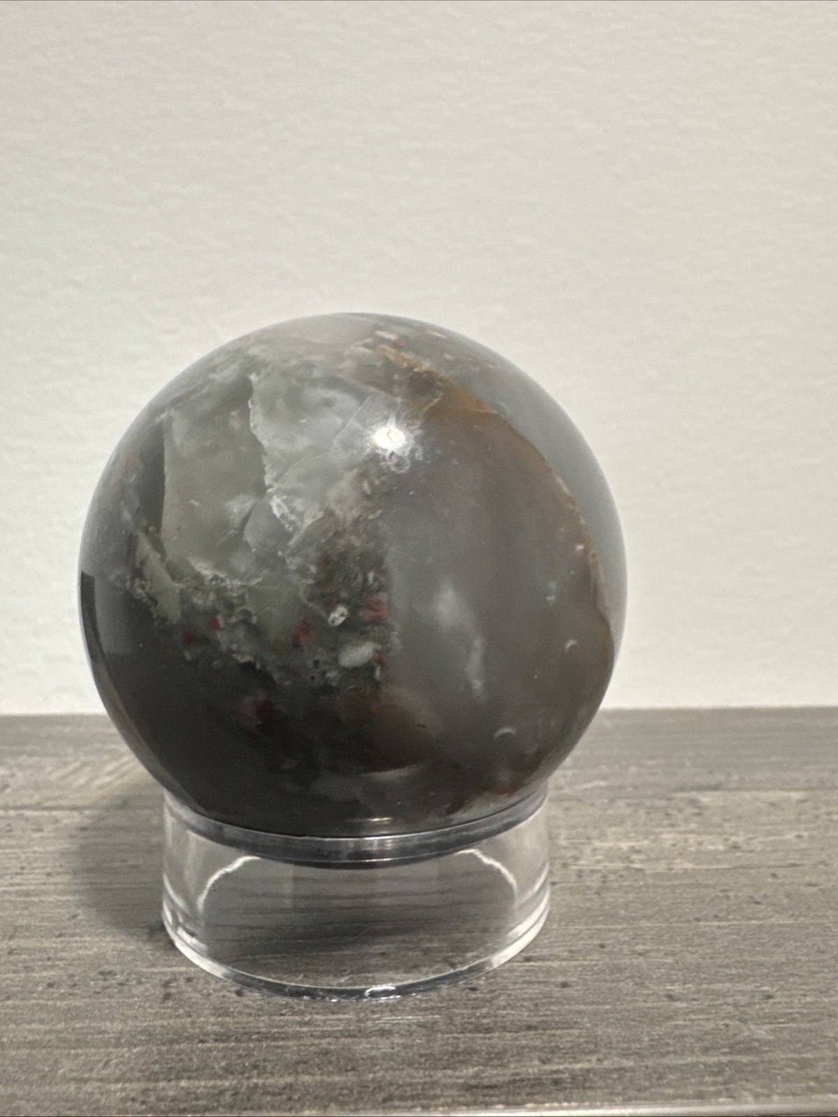 African Bloodstone Crystal Sphere 313 Grams 2.3”