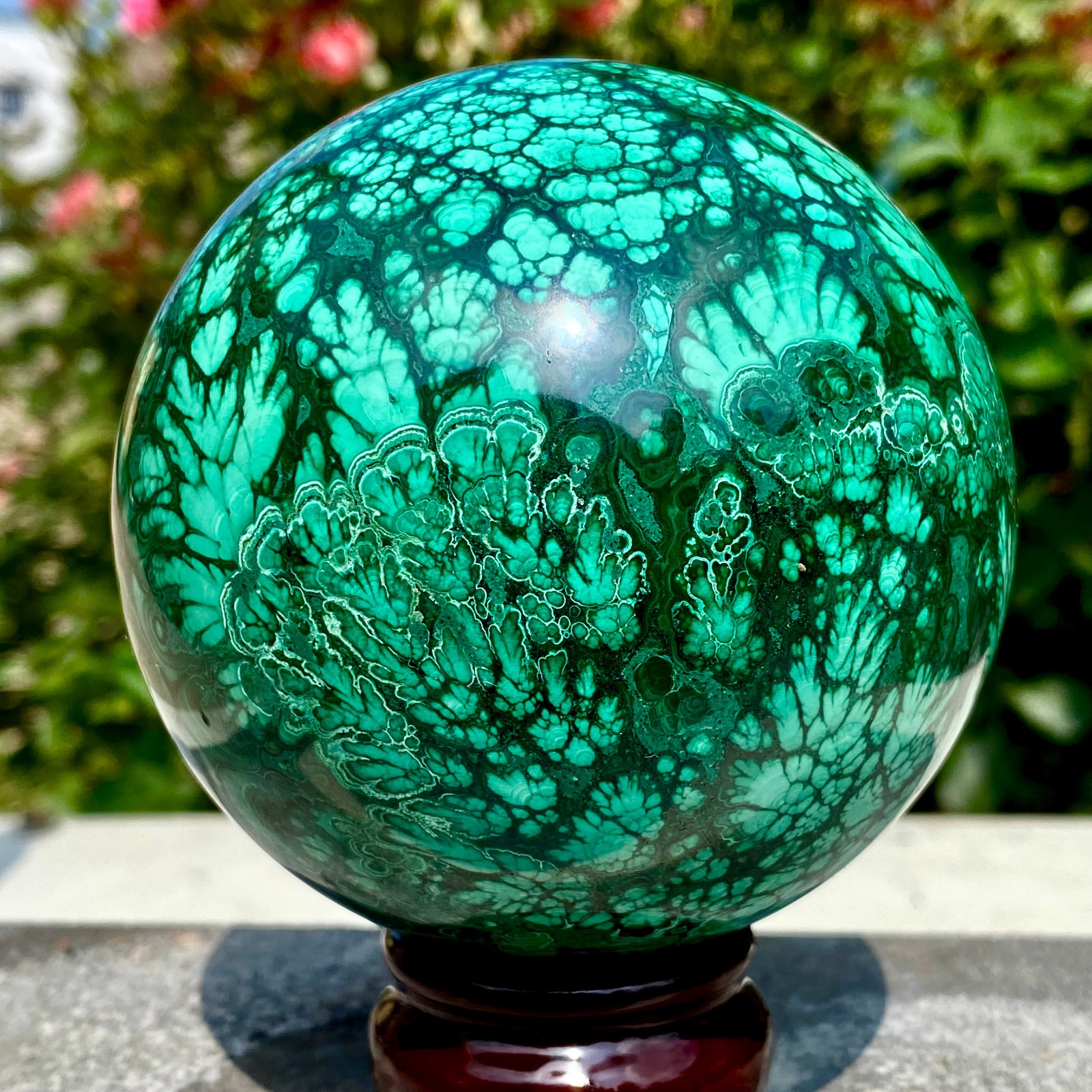 2.4LB Natural malachite ball quartz crystal energy ball reiki healing