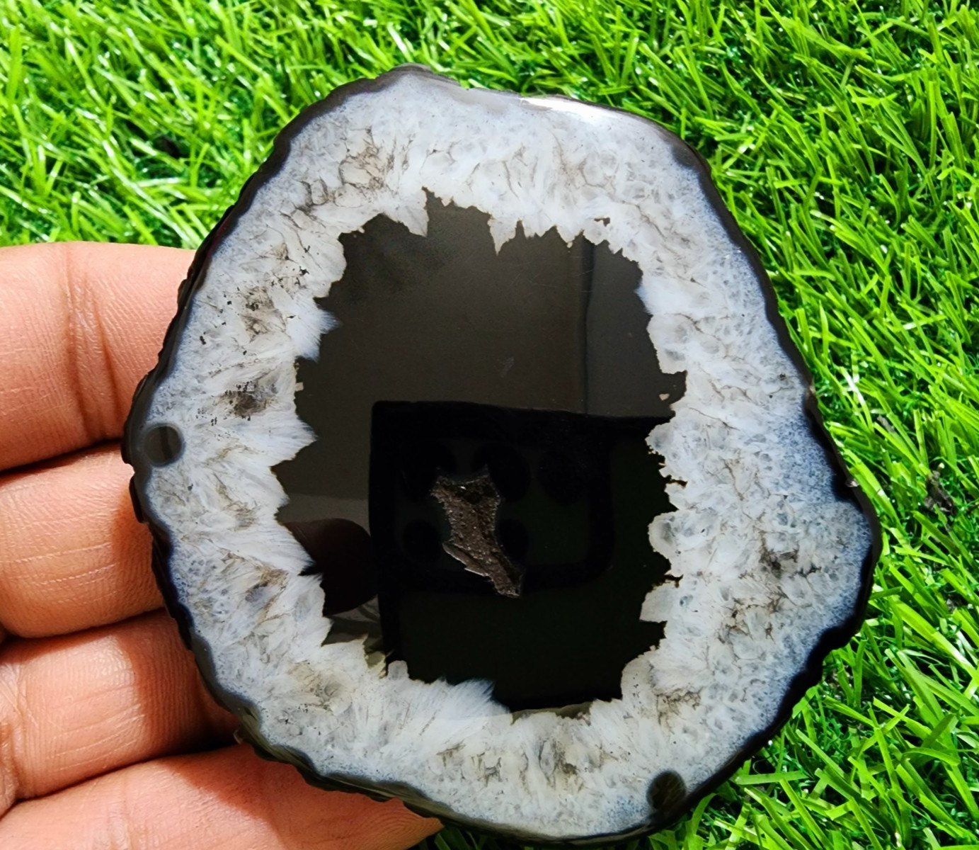 371ct Top Banded Slice Agate Slab Crystal Polished Druzy Gemstone Jewelry Making