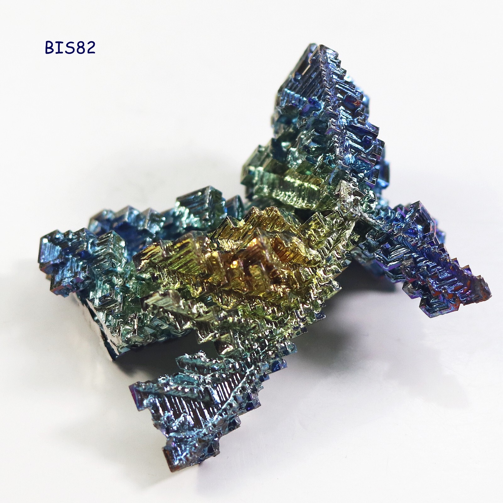 Mineral Specimens: Man-Made Bismuth Crystals (Artificially Crystallized)