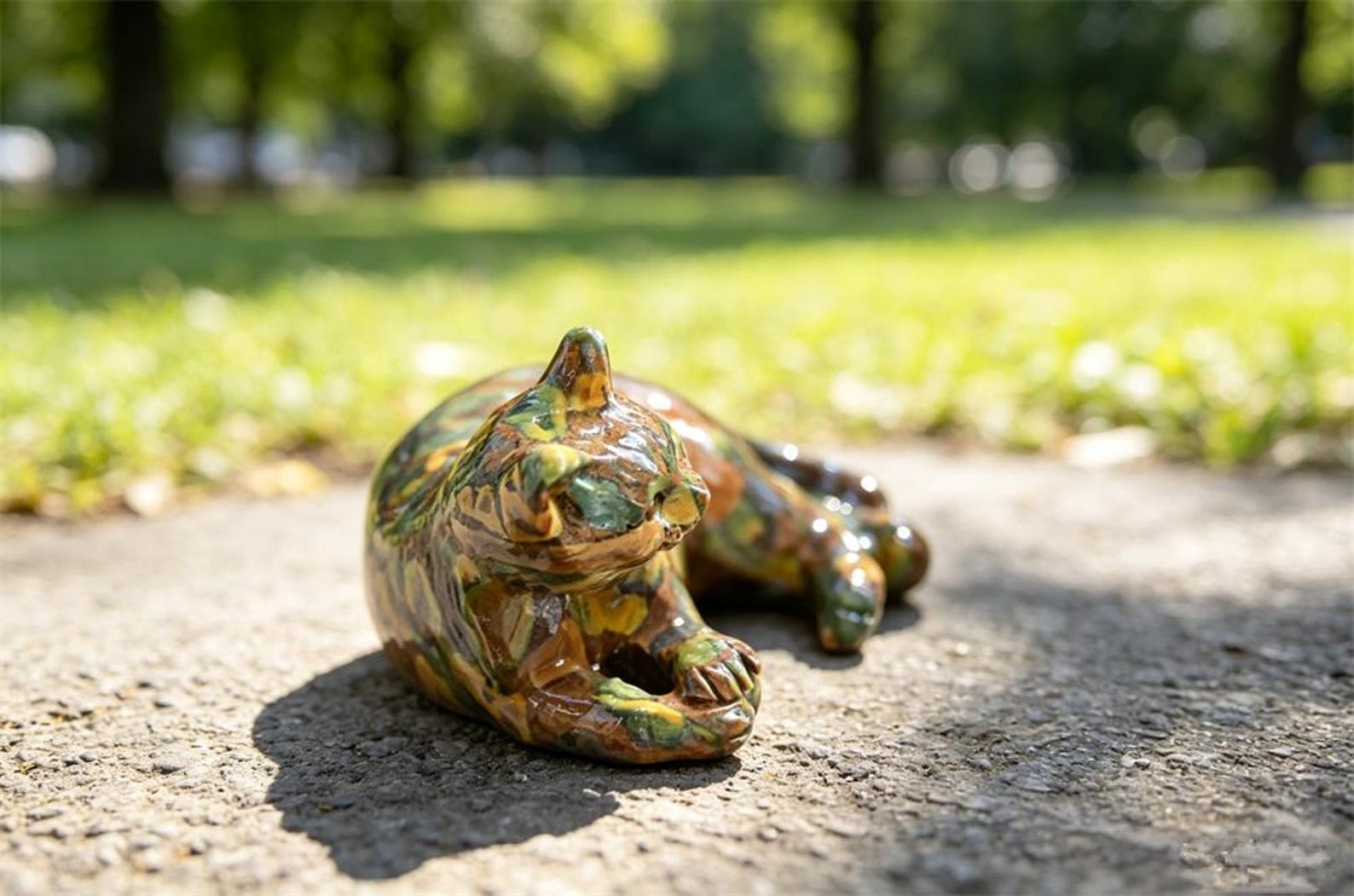 Azo stone Cat Figurine Gift for Cat Lovers, Natural Crystal Desktop Home Decor