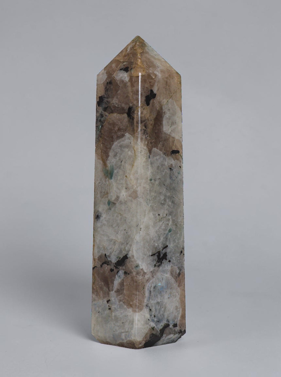 Rainbow Moonstone Crystal Tower 150MM Meditation Healing Obelisk