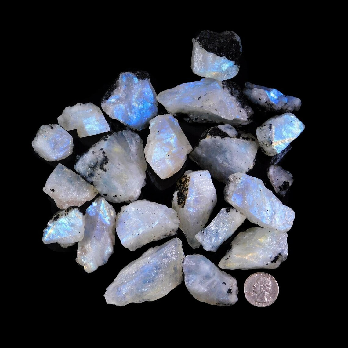 Raw Rough Rainbow Moonstone Chunk Healing Mineral Rock Specimens Gifts 1PCS